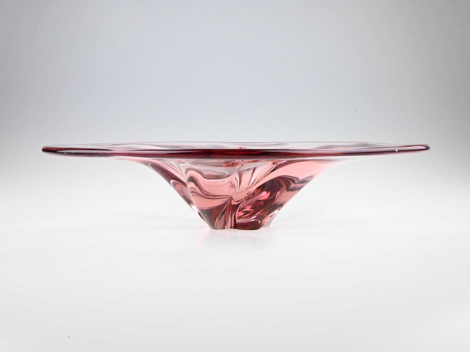 Josef Hospodka Chribska Glass Bowl, Bohemian Glass, Bohemian Art Glass, Blown Glass, Blown Glass Bowl, Glass Handmade Bowl, Art Glass Bowl photo 196.0