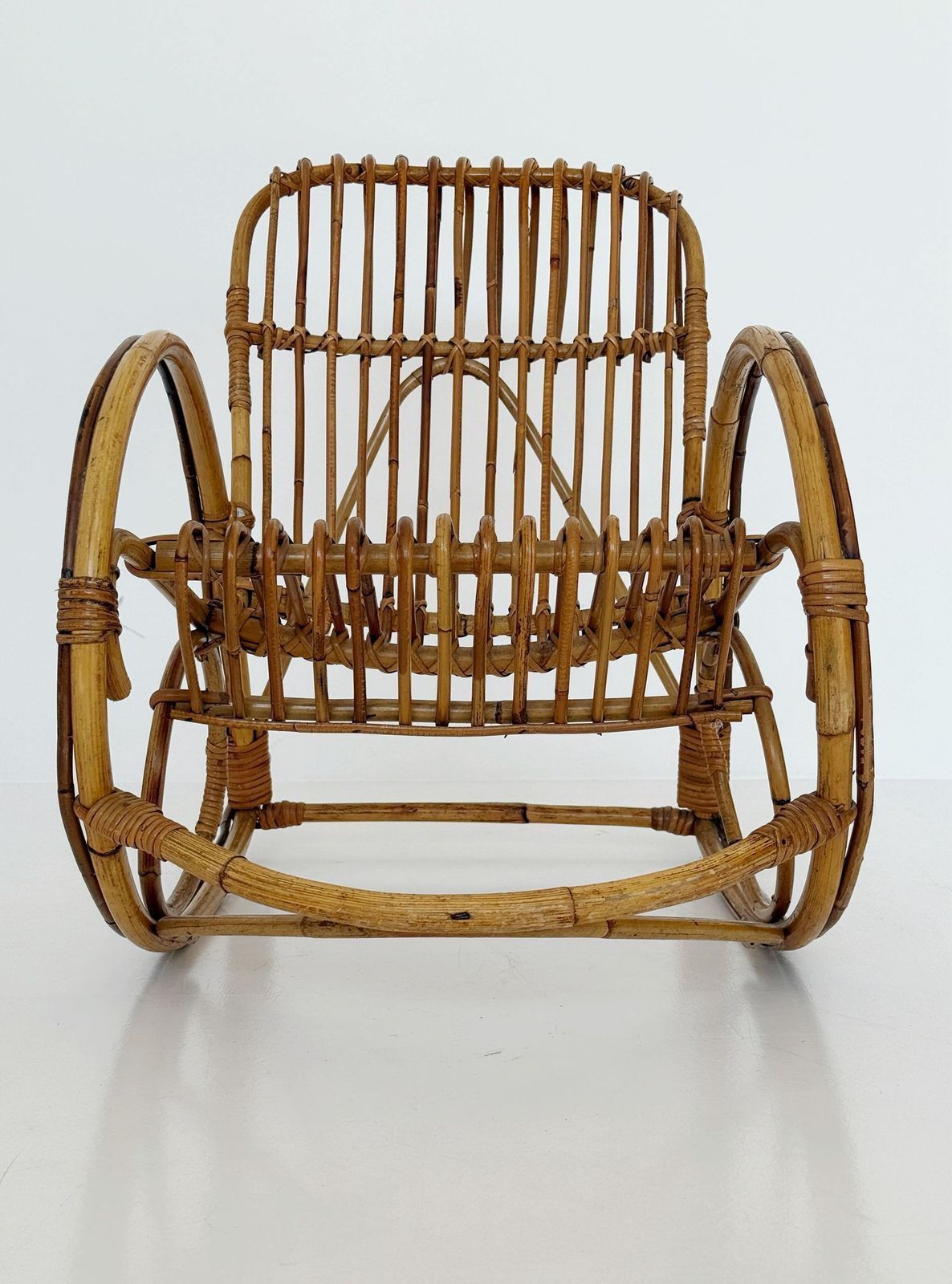 Vintage Rattan Rocking Chair For Children photo for sale