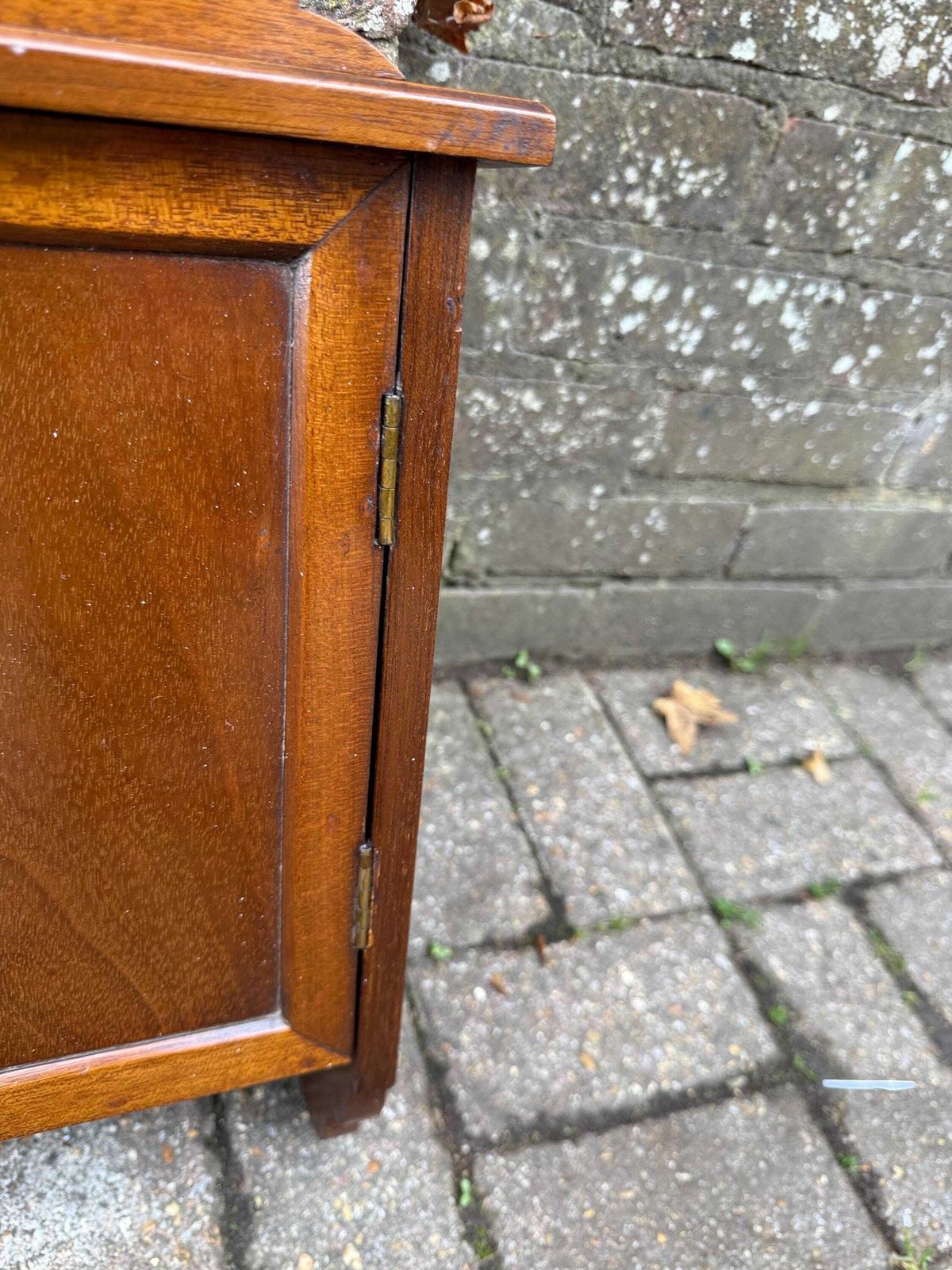 photo buy Antique 1910s/20s Art Nouveau Inlaid Wall Cupboard / Bedside Cabinet – Mahogany & Marquetry Design