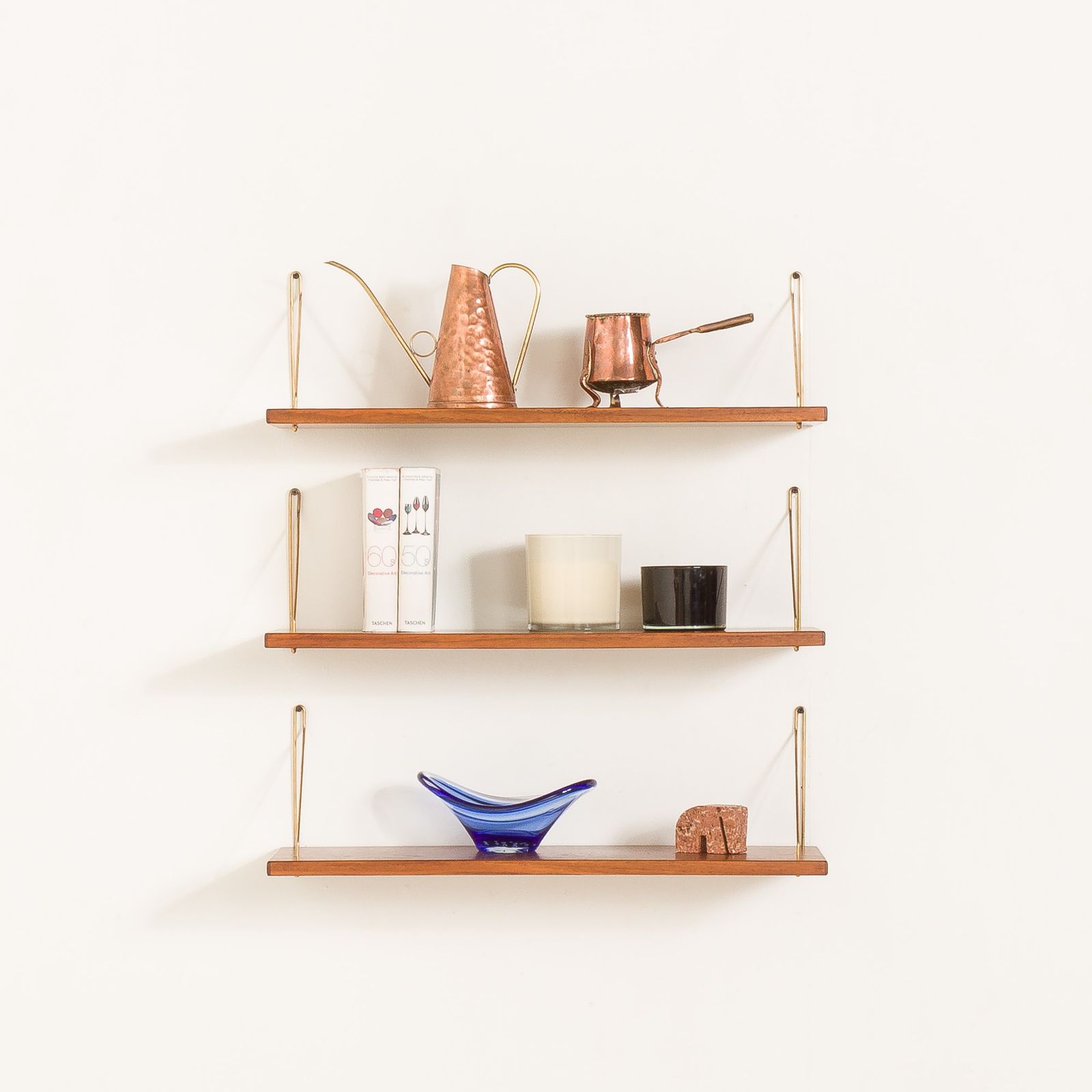Danish Mid Century Teak Floating Shelves, Set Of 3, 1960s