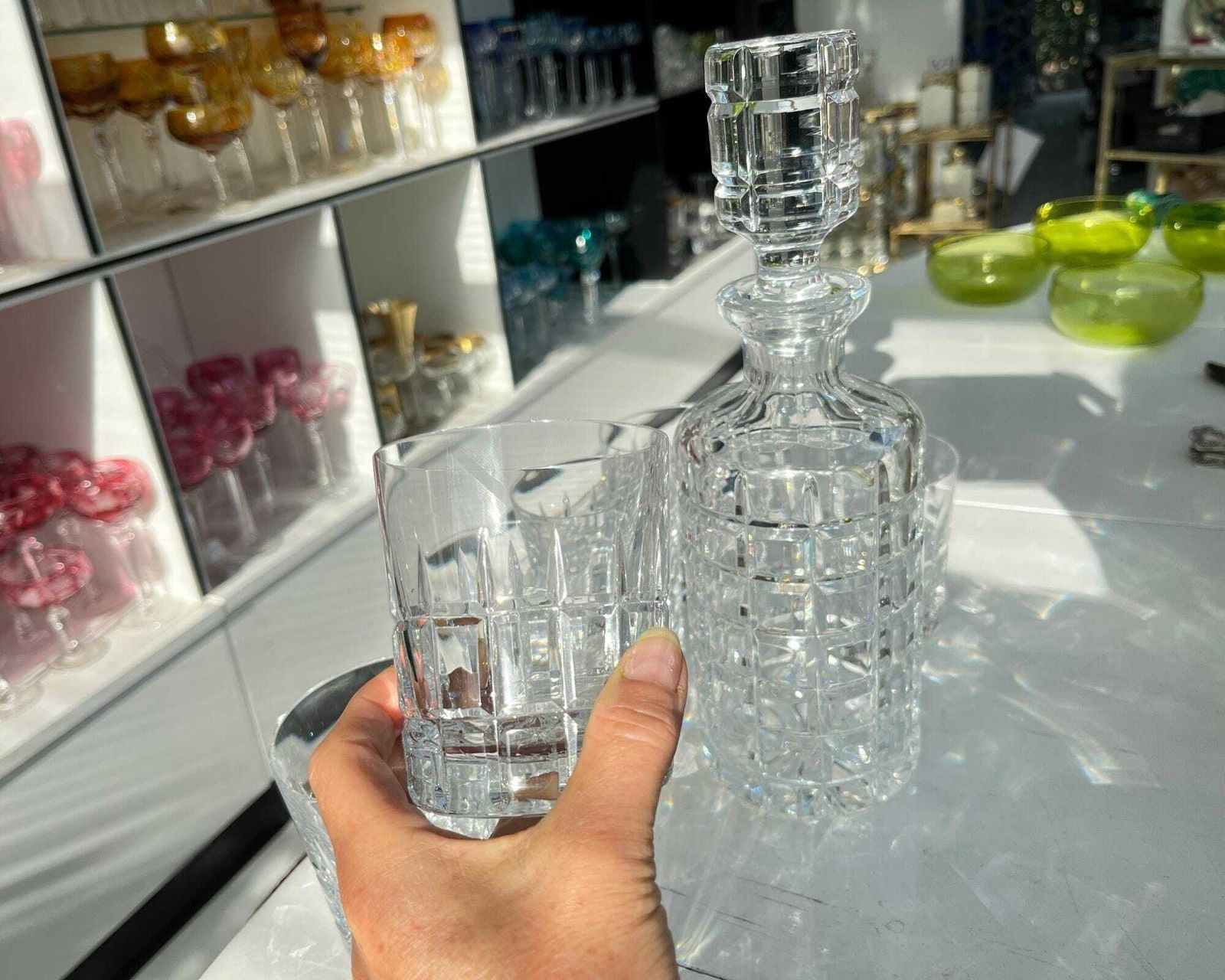 Val Saint Lambert Karafset | 7 Delig Tommy Design | Vintage Belgisch Kristal photo 571.0