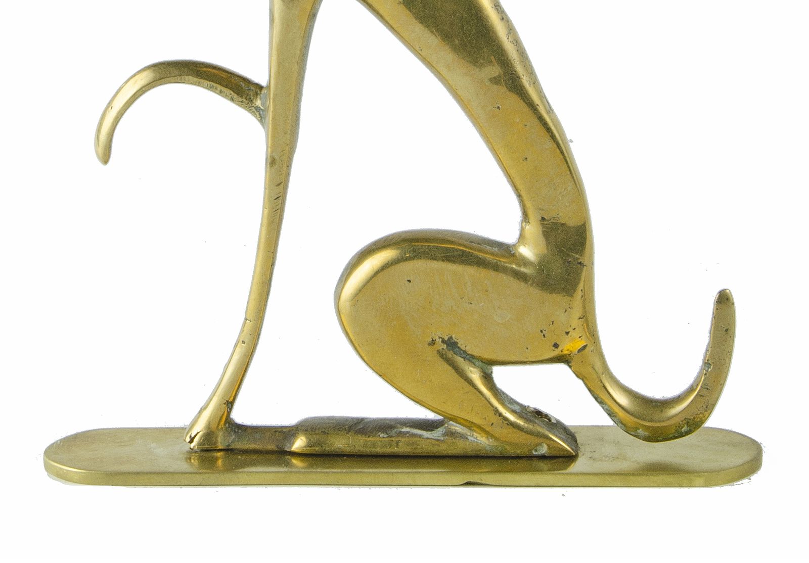 Early 20th Century Art Dëco Polished Brass Seated Greyhound Dog Figurine By Karl Hagenauer For Werkstätte Hagenauer Wien (Whw), Austria photo vintage