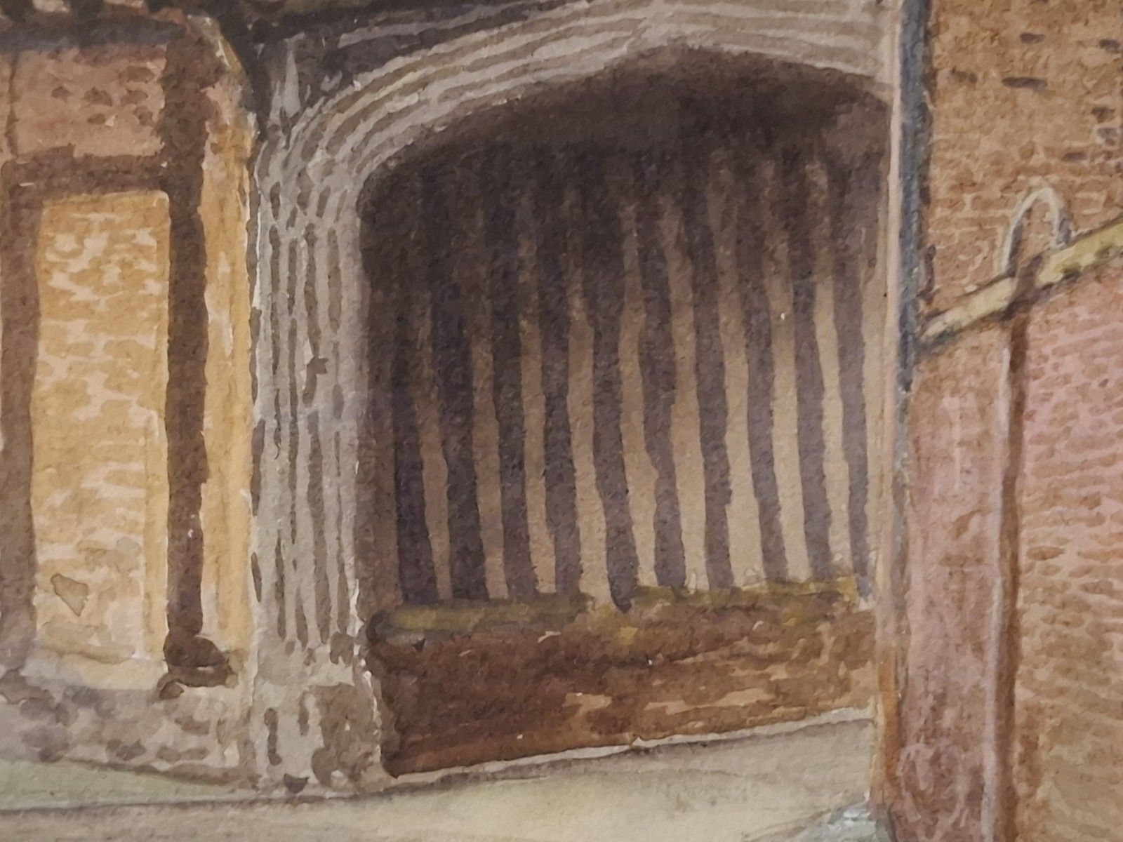 Albert Henry Findley Watercolour St Mary De Castro Tudor Gate House Leicester photo buy