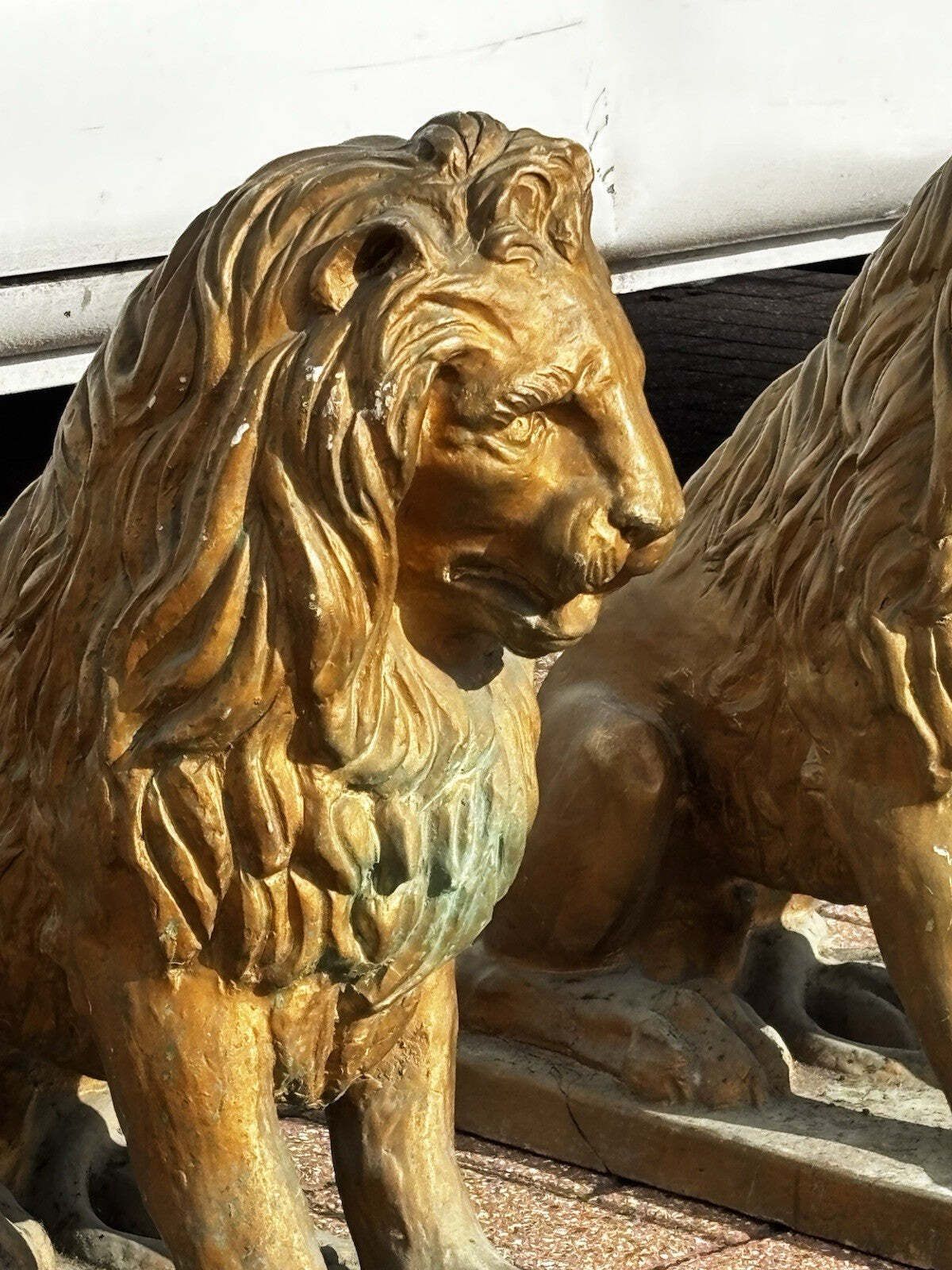 Garden Decor Pair Of 1930's Terracotta Garden Lions photo