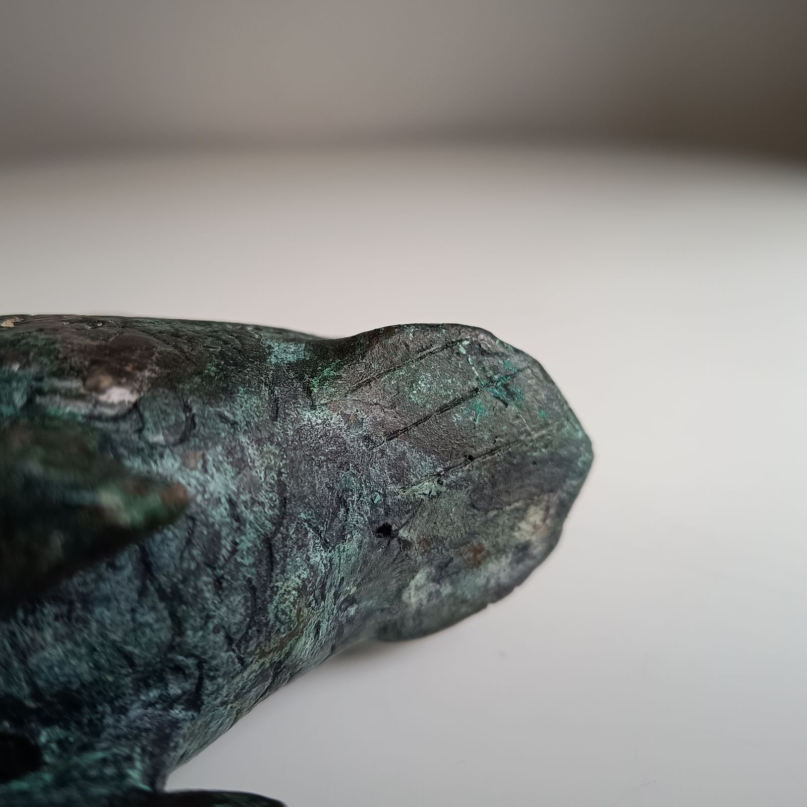 photo furniture Late 18th Century Belgian Provincial Bronze / Brass Zoomorphic Duck Candlestick, Original, Natural Verdigris Patina