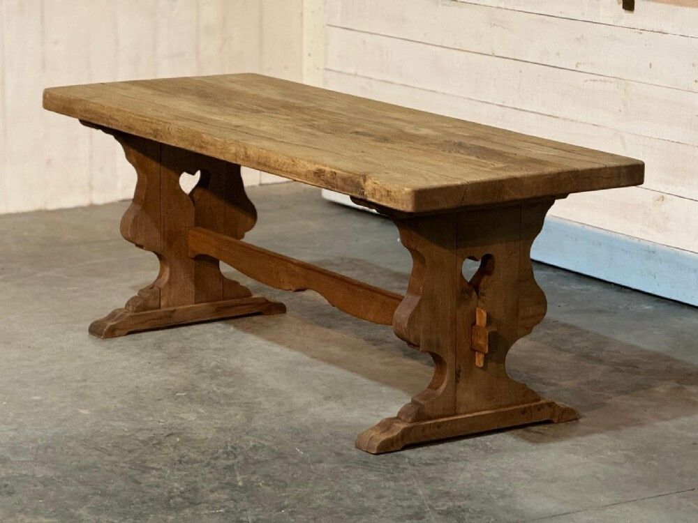 French Oak Farmhouse Dining Table photo vintage