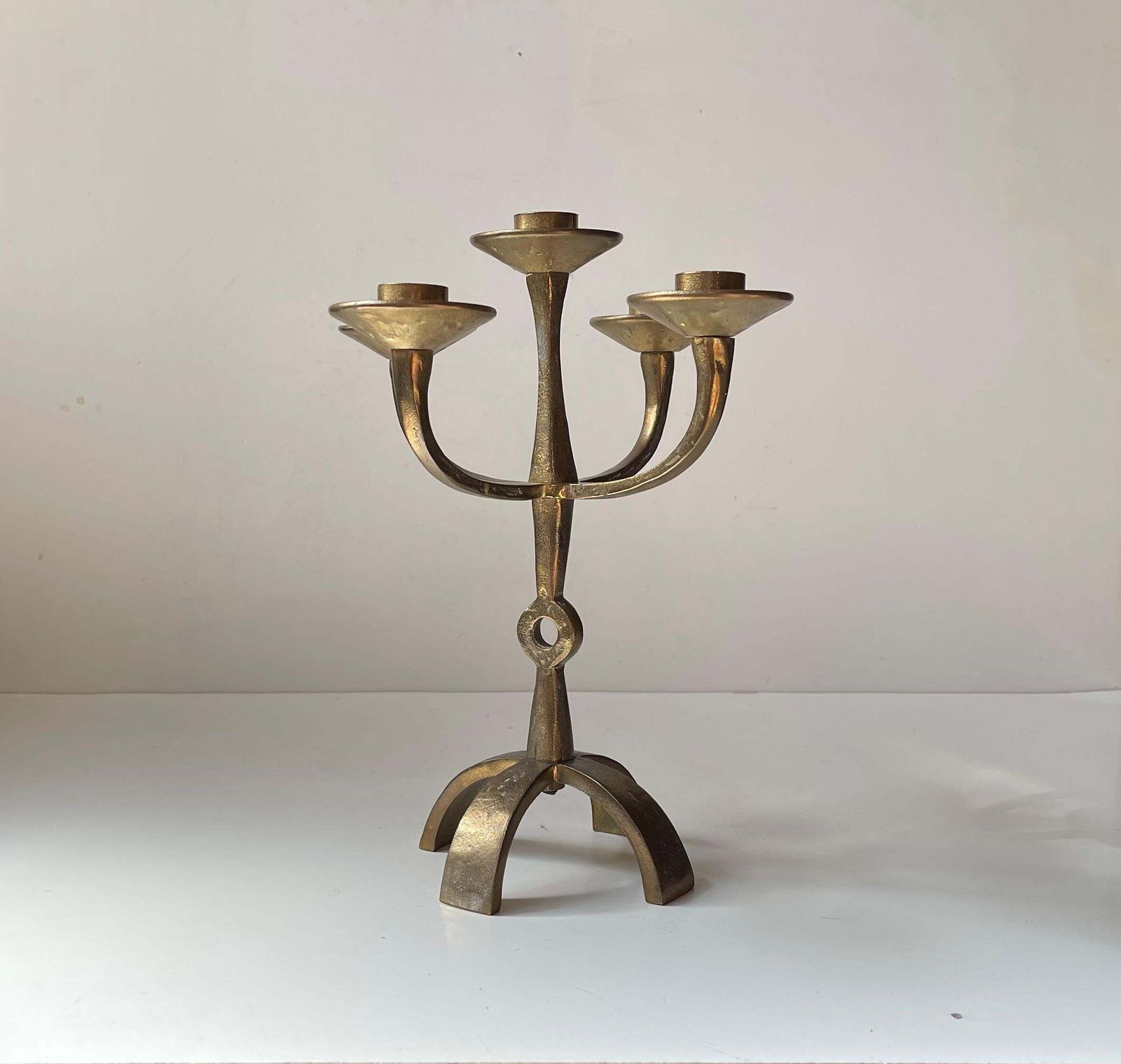 Sculptural Brutalist Bronze Candelabra From Ystad/Scandia, 1970s photo for sale