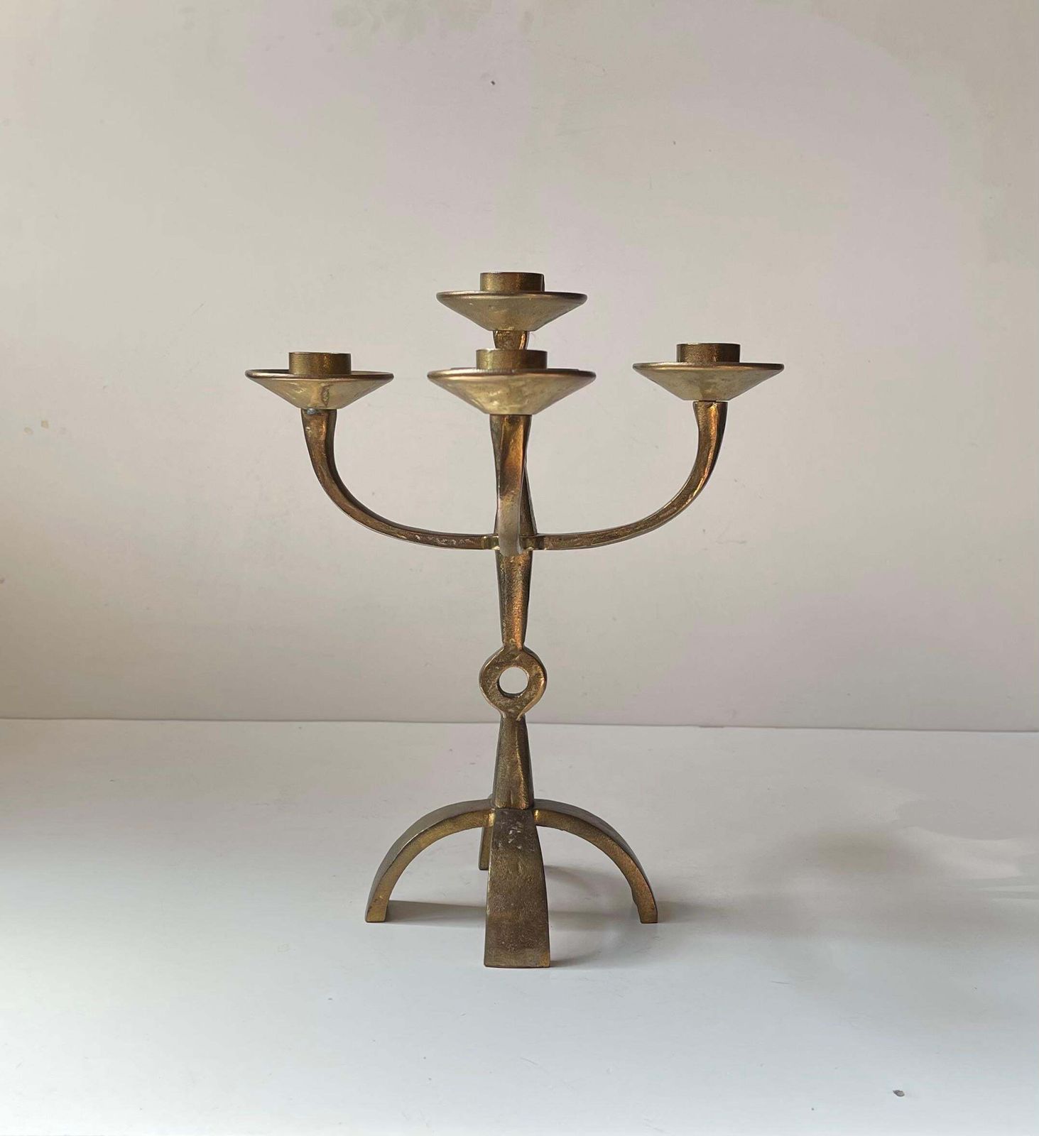 Sculptural Brutalist Bronze Candelabra From Ystad/Scandia, 1970s photo Home Decor