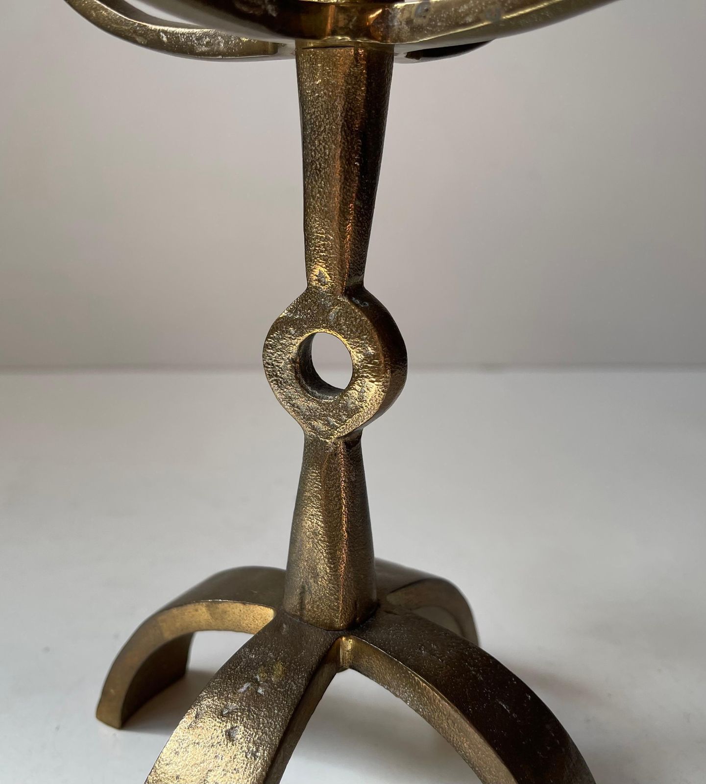 Sculptural Brutalist Bronze Candelabra From Ystad/Scandia, 1970s photo vintage