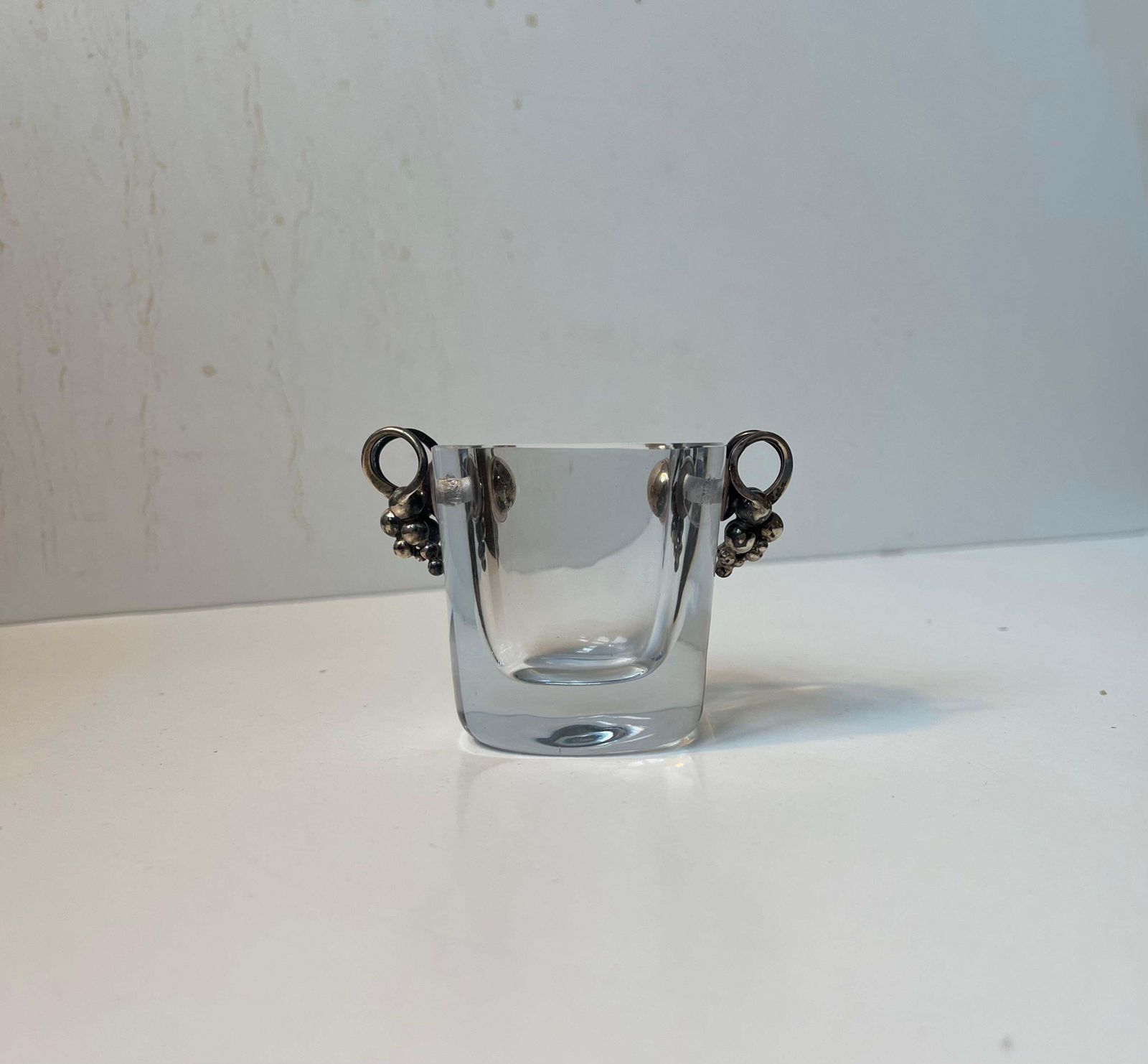 Art Deco Swedish Grace Crystal Vase W. Silver Grapes Dragsted & Strombergshyttan photo furniture