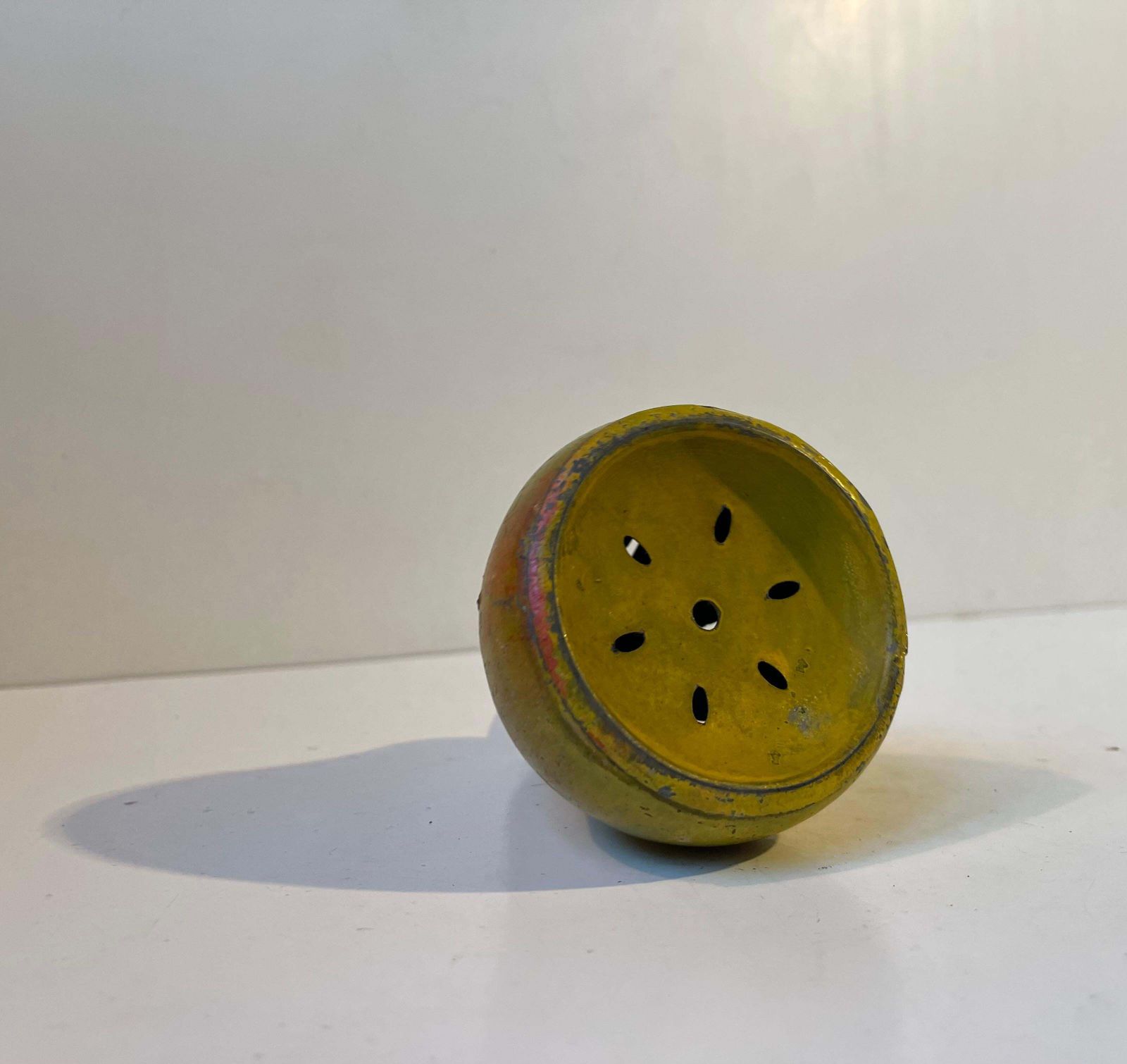 Bauhaus Era Pear Potpourri Jar In Lacquered Steel, 1920s photo 205.0