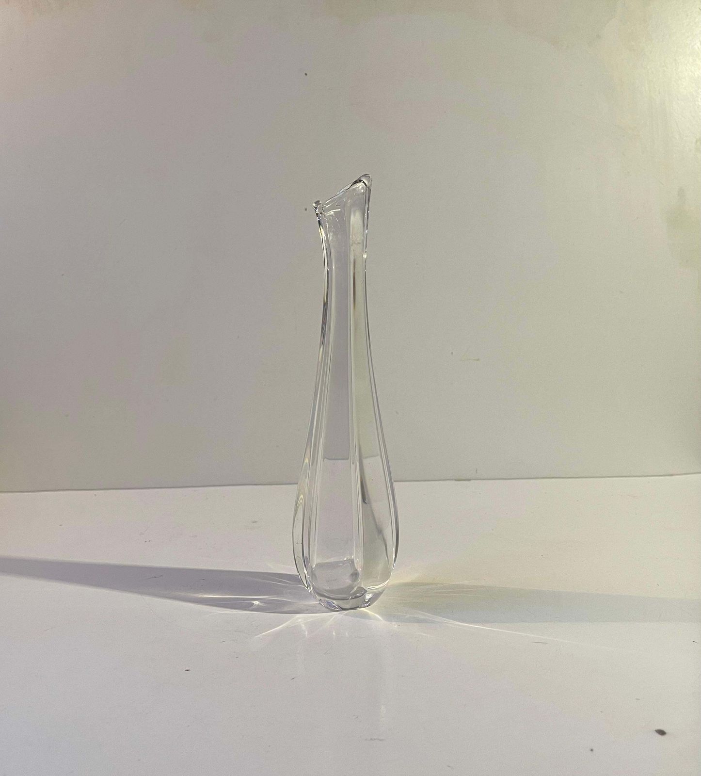 Swedish Crystal Bud Vase By Nils Landberg For Orrefors, 1960s photo furniture