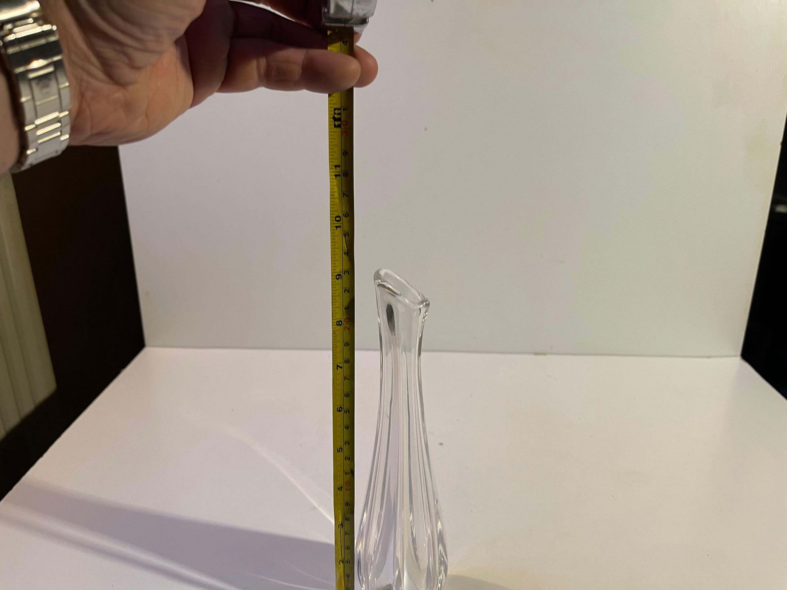 Swedish Crystal Bud Vase By Nils Landberg For Orrefors, 1960s photo vintage