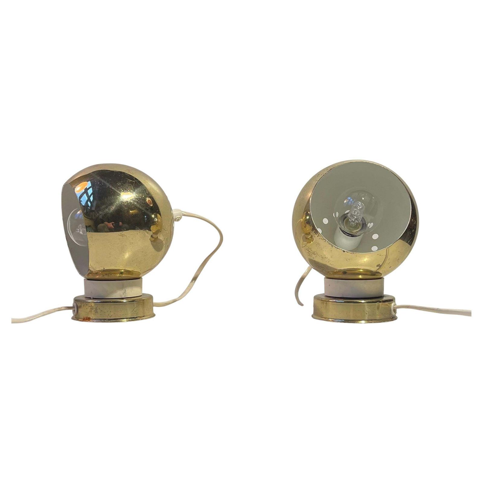 Italian Magnetic Golden Globe Wall Lamps By Compadori Reggiani