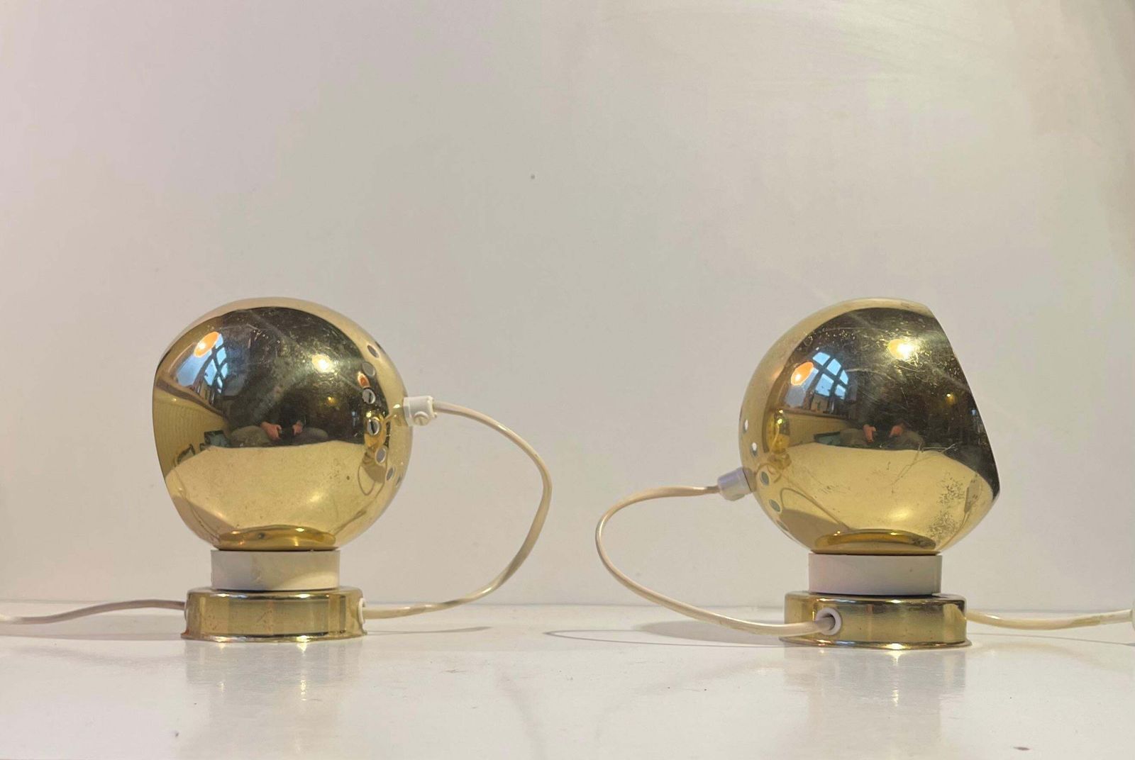 Italian Magnetic Golden Globe Wall Lamps By Compadori Reggiani photo for sale