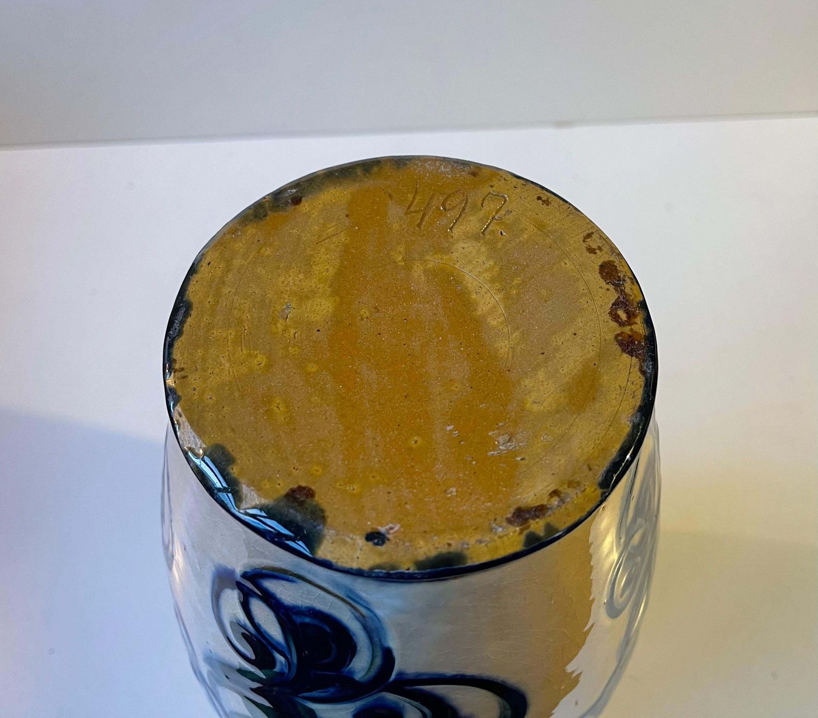 Home Decor Large Hand Glazed Danish Art Nouveau Vase By Danico, 1920s photo