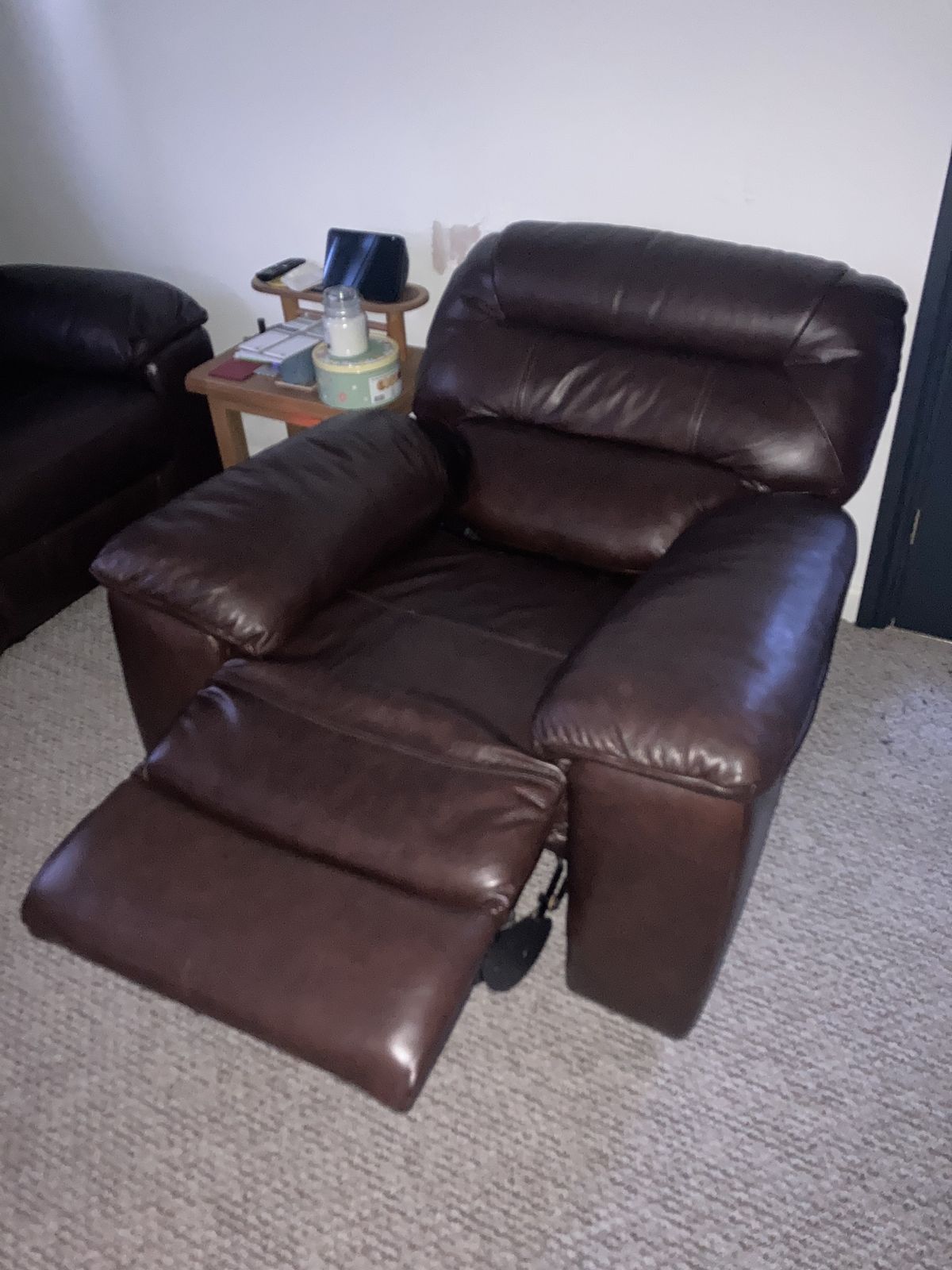 Oak Furniture Land Grade A Genuine Leather Brown All Reclining 3 Piece Suite Sofa Set