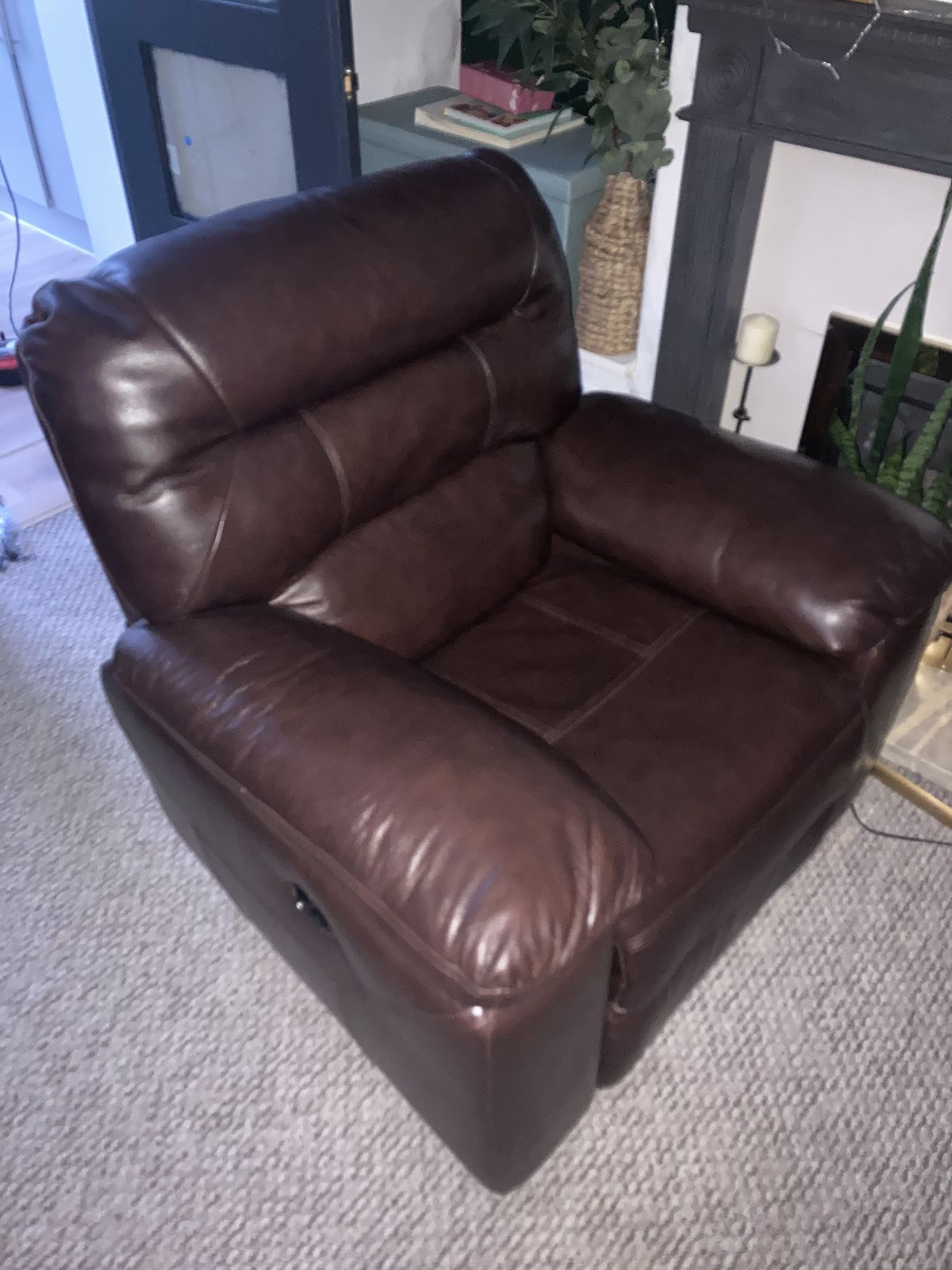 Oak Furniture Land Grade A Genuine Leather Brown All Reclining 3 Piece Suite Sofa Set photo 1500.0