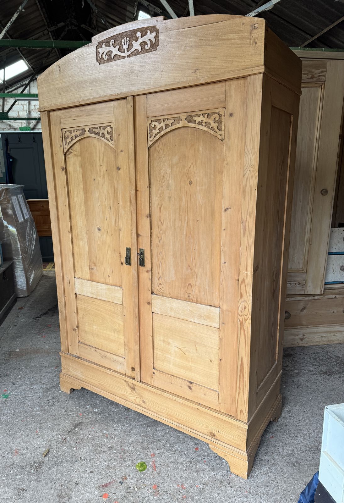 Lovely Size Antique Pine Knockdown Wardrobe