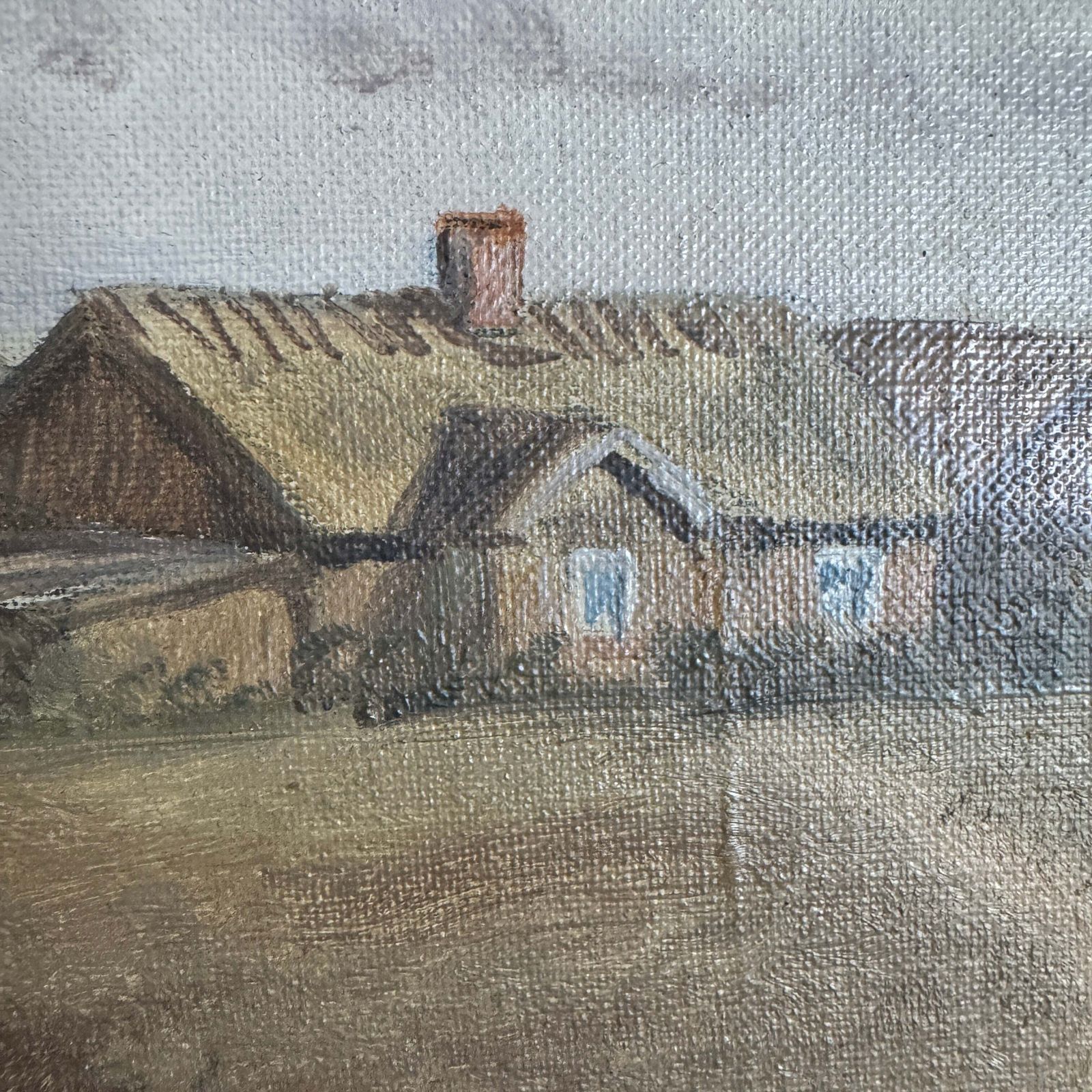 Soft Light Over Jutland. Vintage Danish Oil Painting. photo for sale