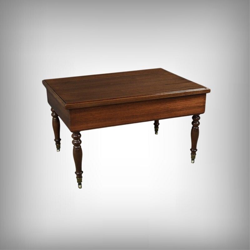 Rolling Coffee Table In Solid Mahogany, Louis Philippe Style – Late 19th Century