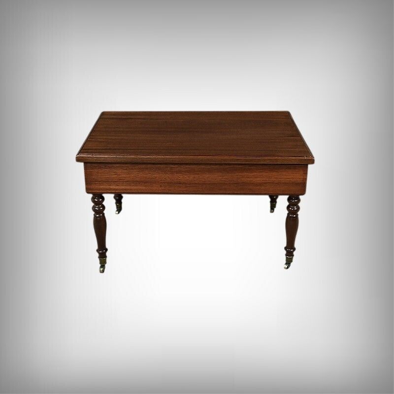 Rolling Coffee Table In Solid Mahogany, Louis Philippe Style – Late 19th Century photo furniture