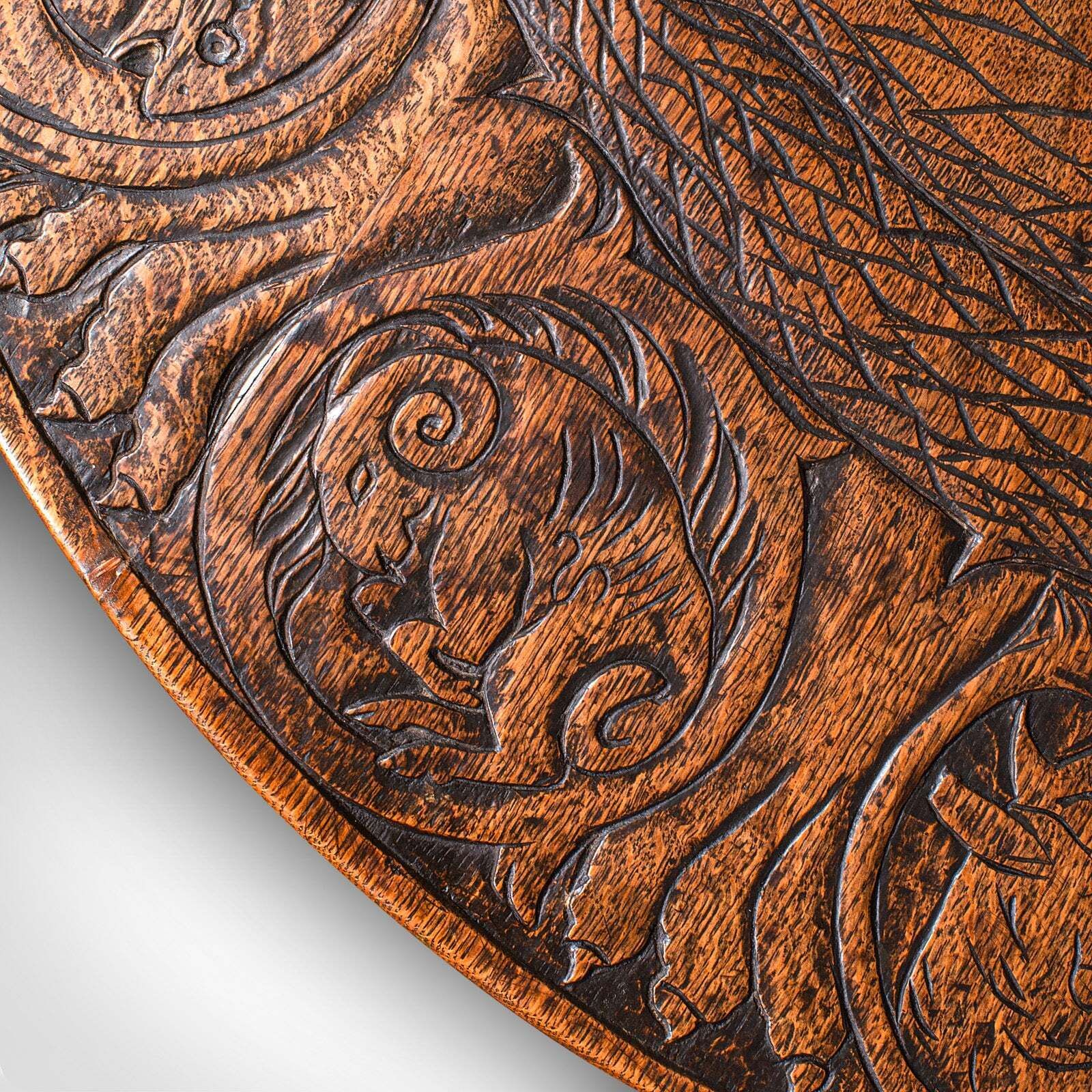 photo for sale Antique Tarot Parlour Table, English, Oak, Zodiac Carving, Victorian, Circa 1870
