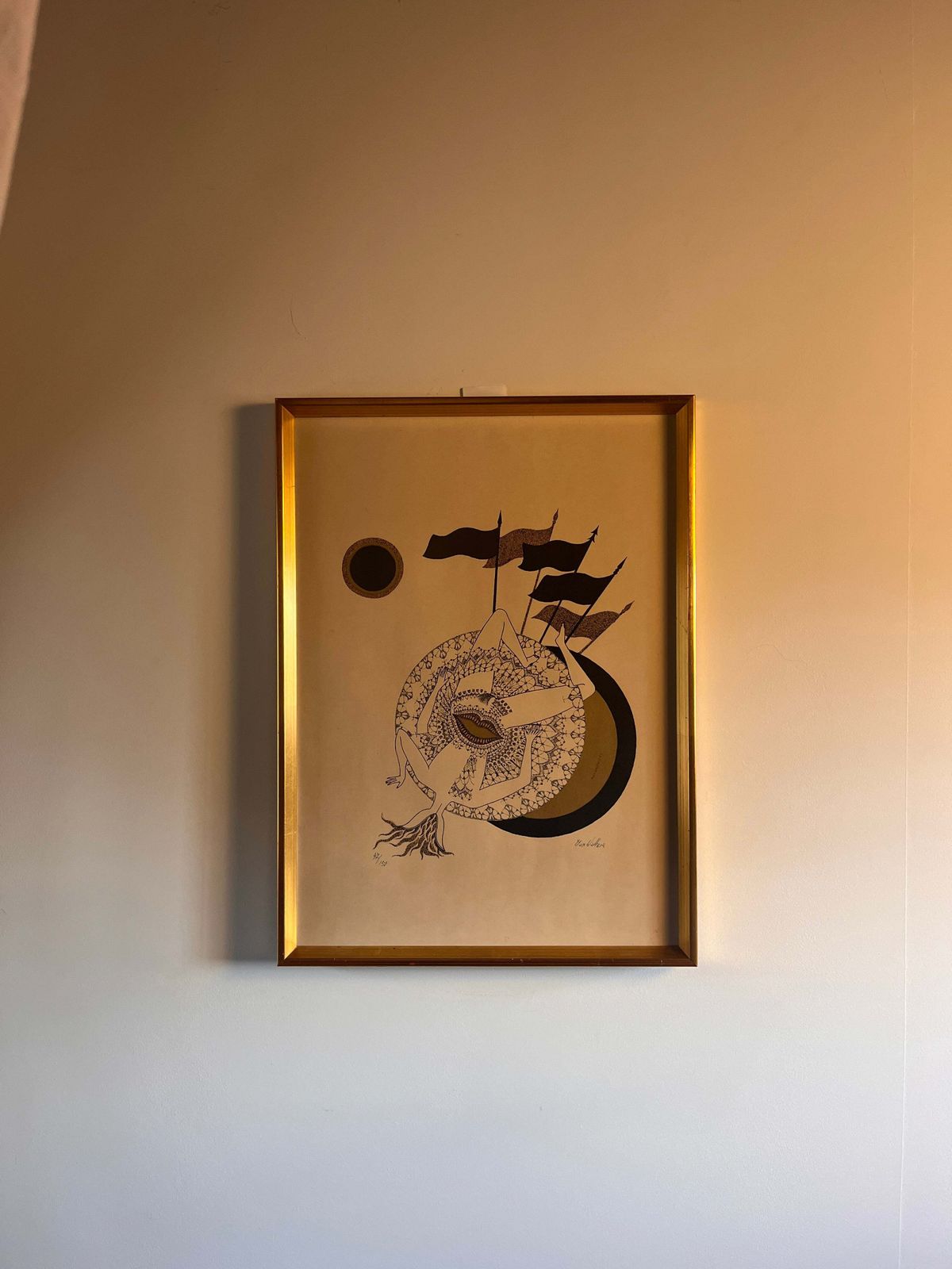 Surrealist Lithograph By Max Walter Svanberg, Sweden C. 1950. photo for sale