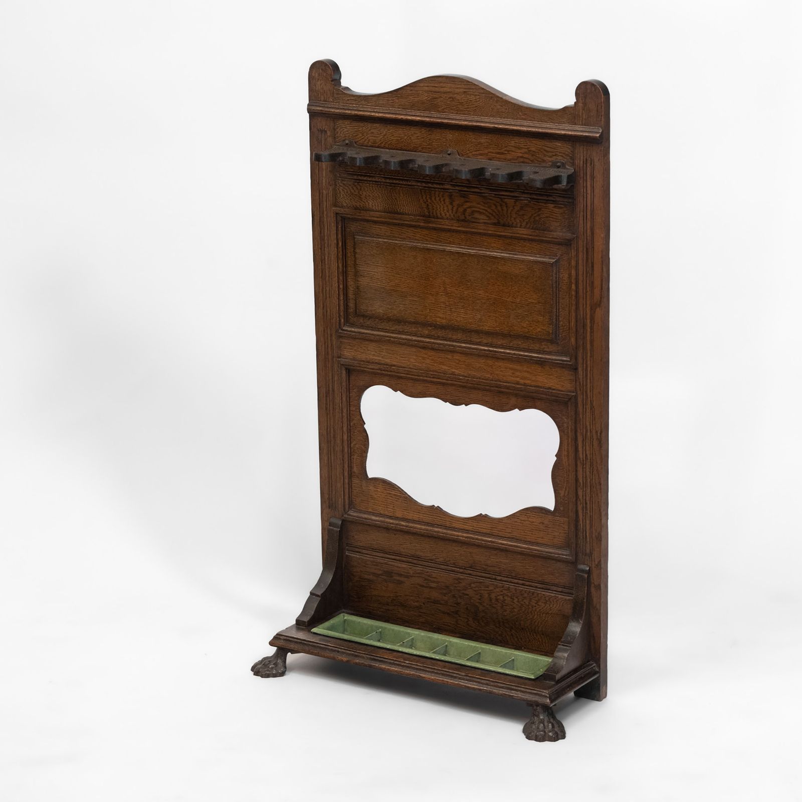 Antique Edwardian Oak Snooker Pool Cue Rack Stand photo furniture