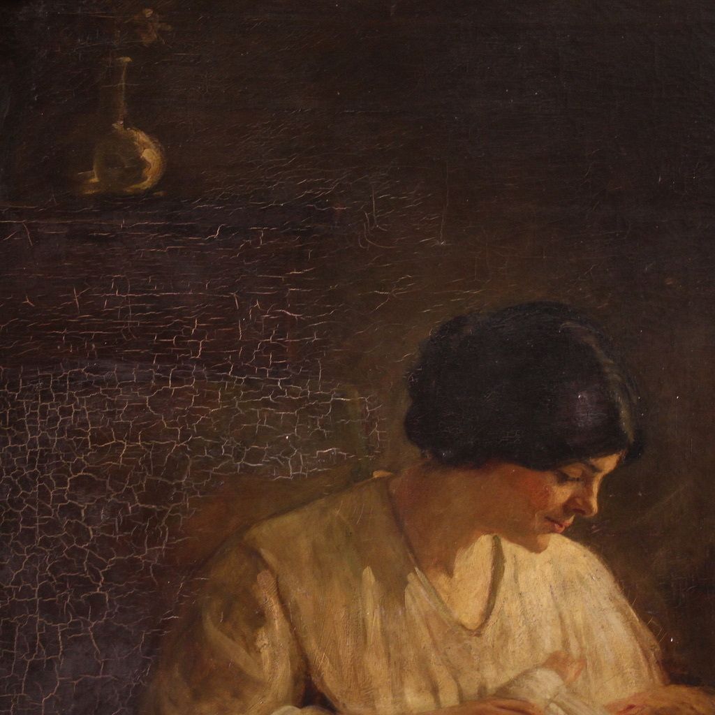 photo buy Spanish Painting Of An Interior Scene From The 20th Century