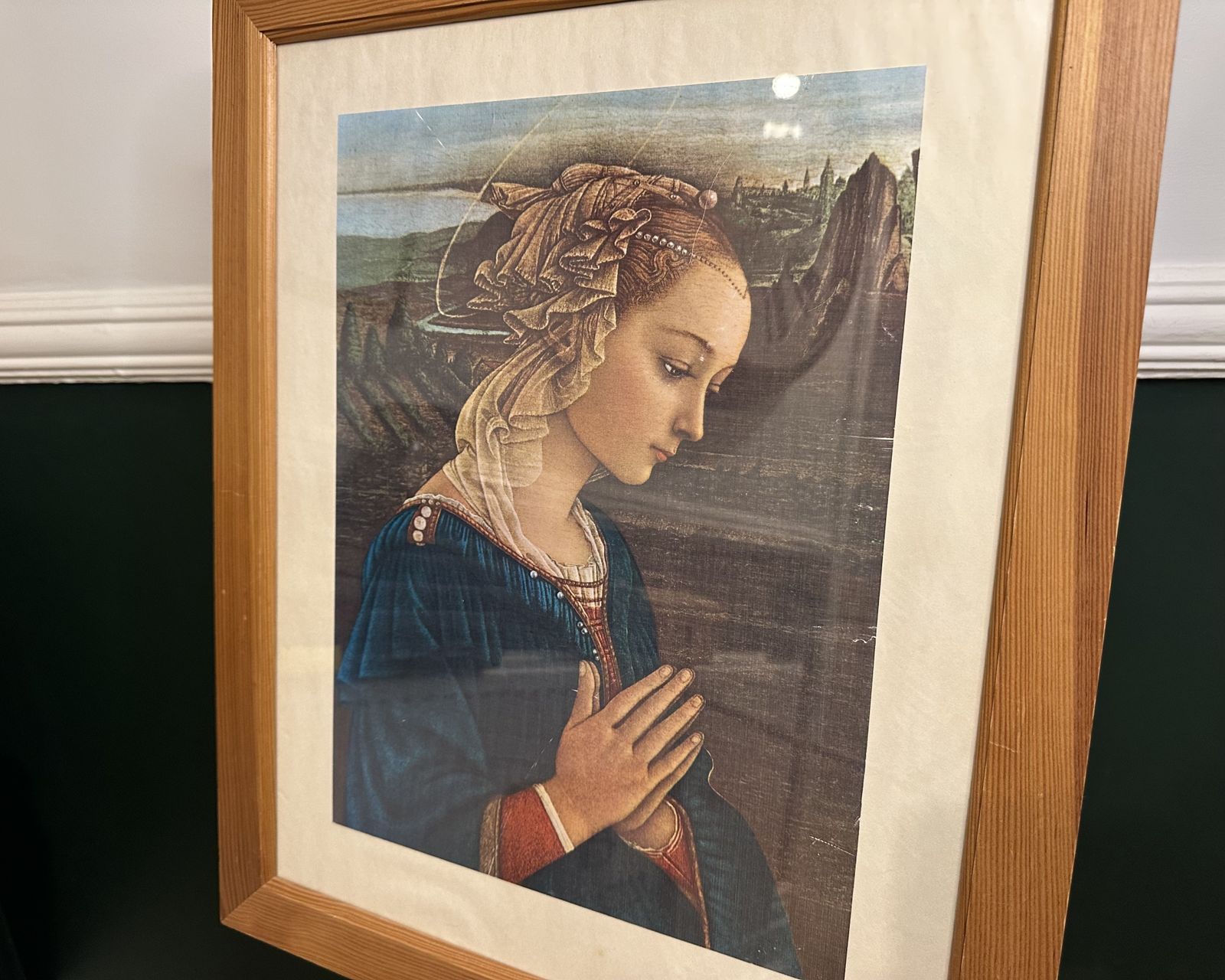 Fra Filippo Lippi Madonna Renaissance Print Framed Blue Dress photo for sale