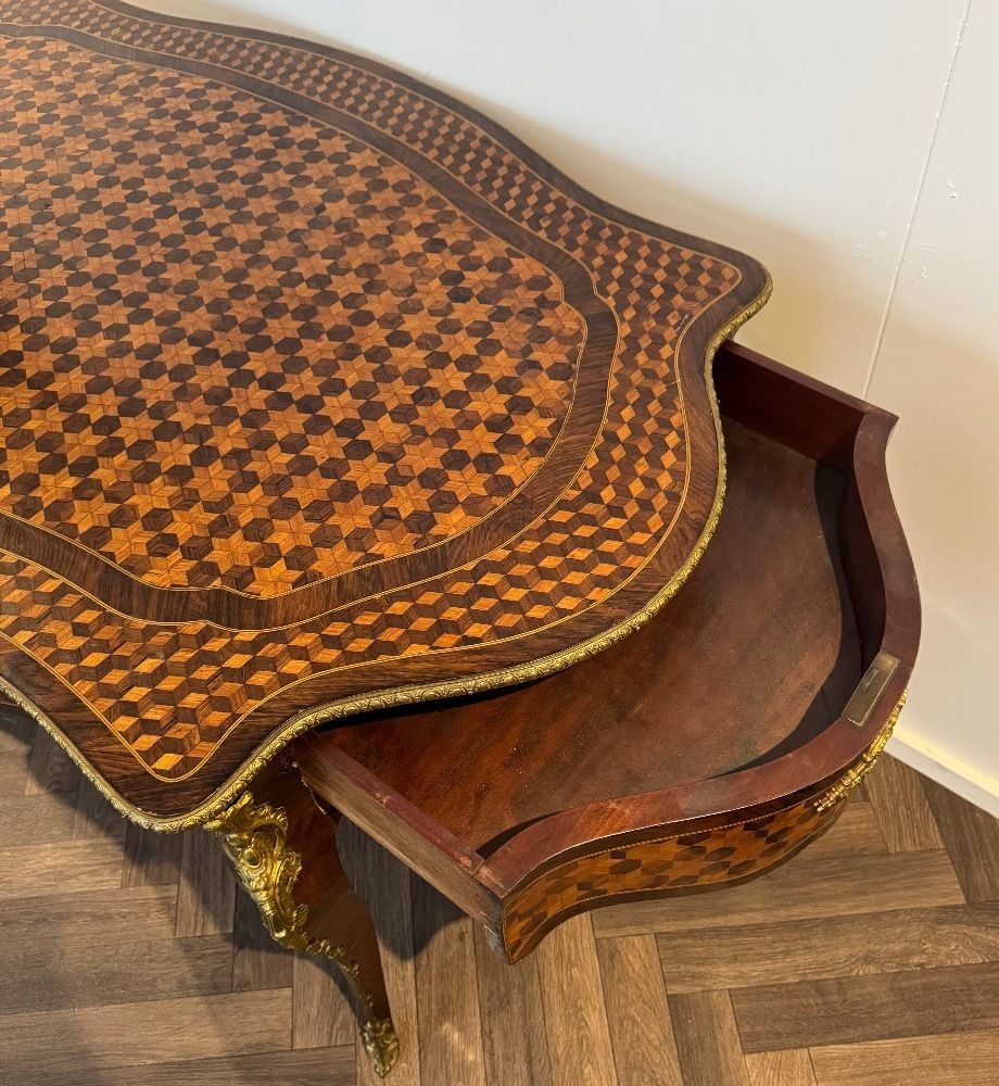 Magnificent Quality French Antique Rosewood & Parquetry Inlaid Centre Table photo 5850.0