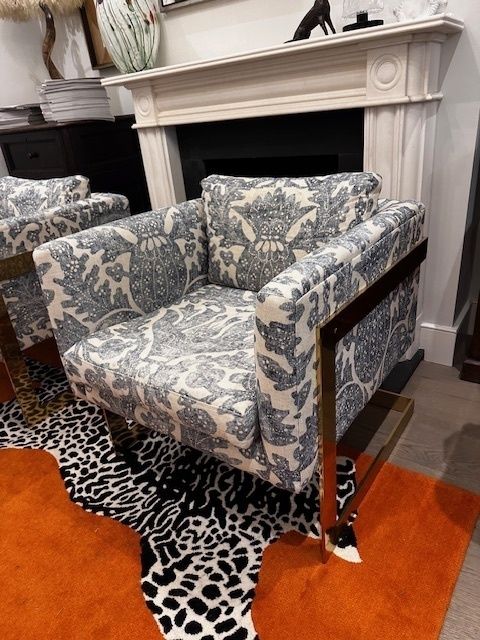 Milo Baughmann Cubed T Back Lounge Chairs Thayer Coggin USA 1970's photo vintage