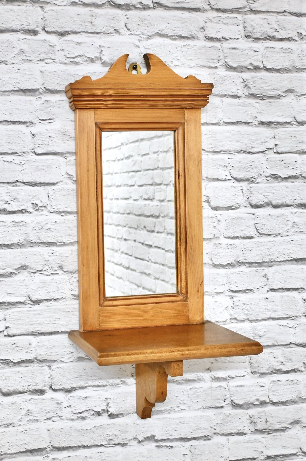 Pair Of Decorative Antique Pine Wall Mirrors photo for sale