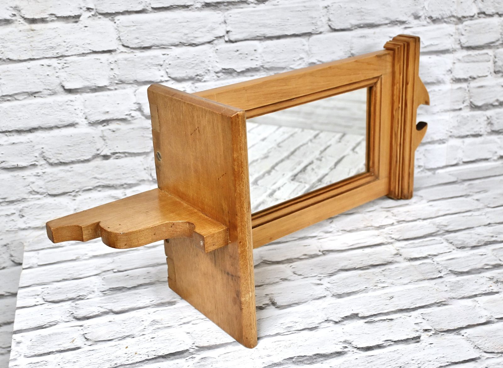 Pair Of Decorative Antique Pine Wall Mirrors photo 350.0