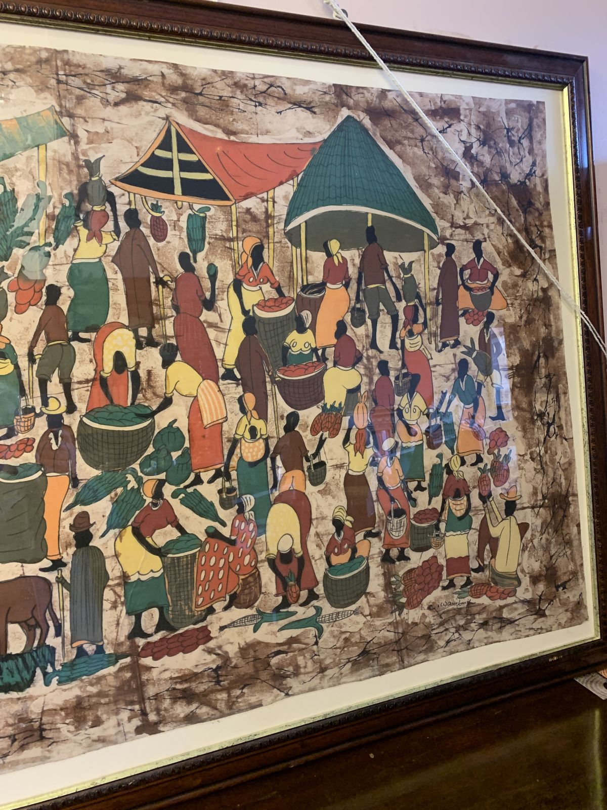 Large Decorative Picture Of African Market Place photo 500.0