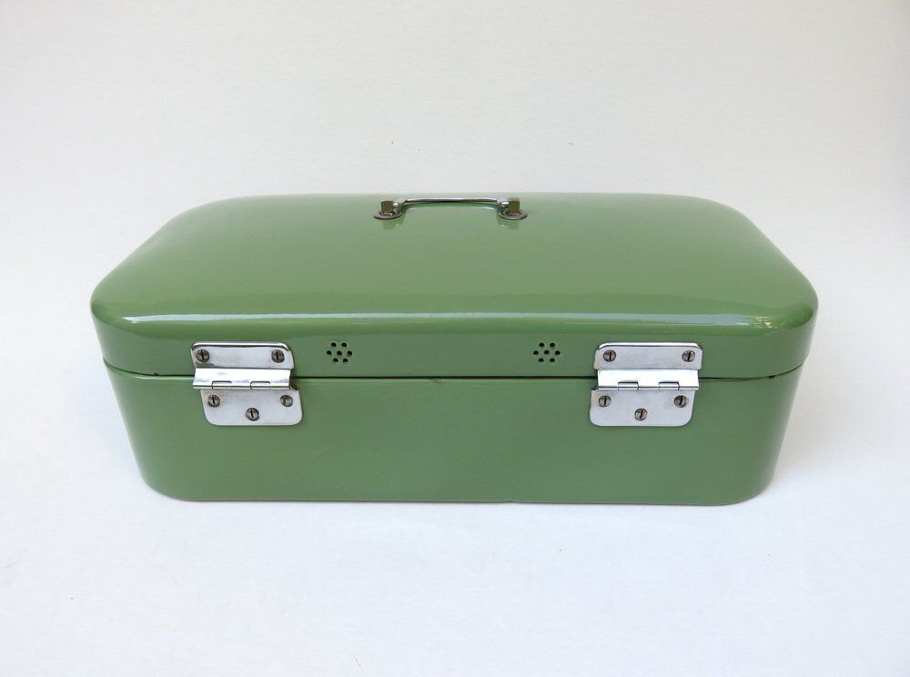 Antique Art Nouveau Lunch Box In Green And Chrome Plated, 1890s photo for sale