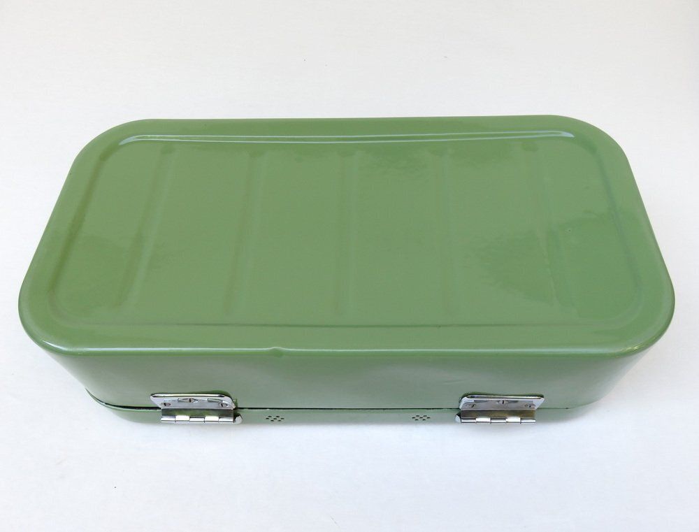 Antique Art Nouveau Lunch Box In Green And Chrome Plated, 1890s photo 1313.0