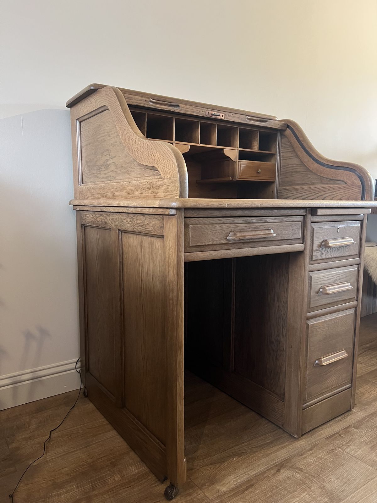 Refurbished Antique Roll Top Bureau Desk photo furniture