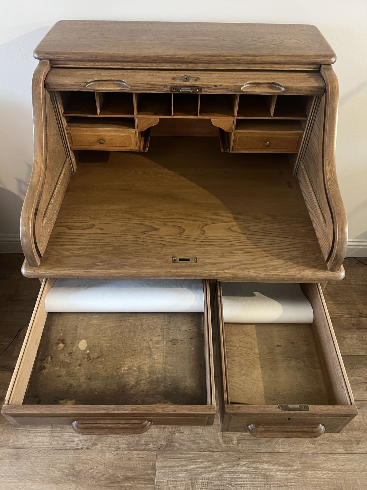 Refurbished Antique Roll Top Bureau Desk photo buy