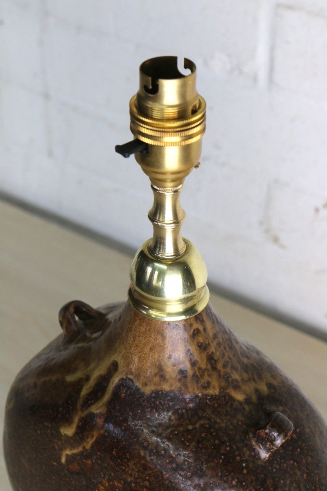Table Lamp Studio Pottery Vintage Japanese Ceramic Lamp Mid 20th Vgc photo for sale