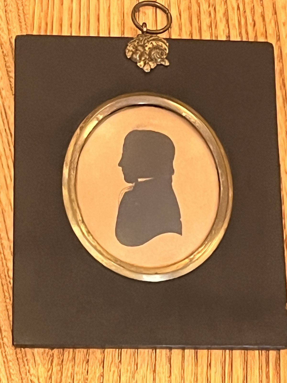 Georgian Framed Miniature Silhouette Painting photo Art