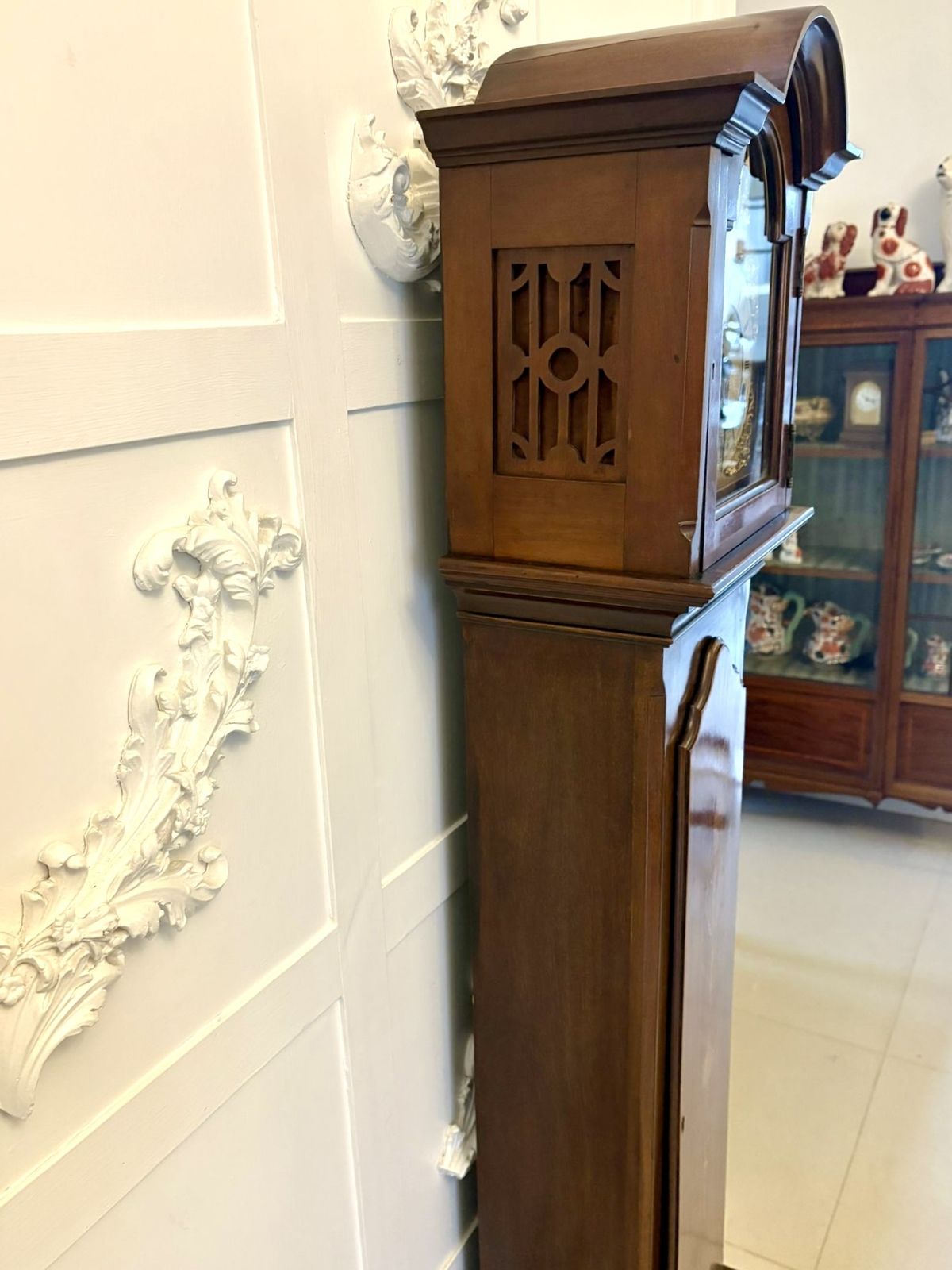 Antique Early 20th Century Inlaid Mahogany Longcase Clock photo vinterior