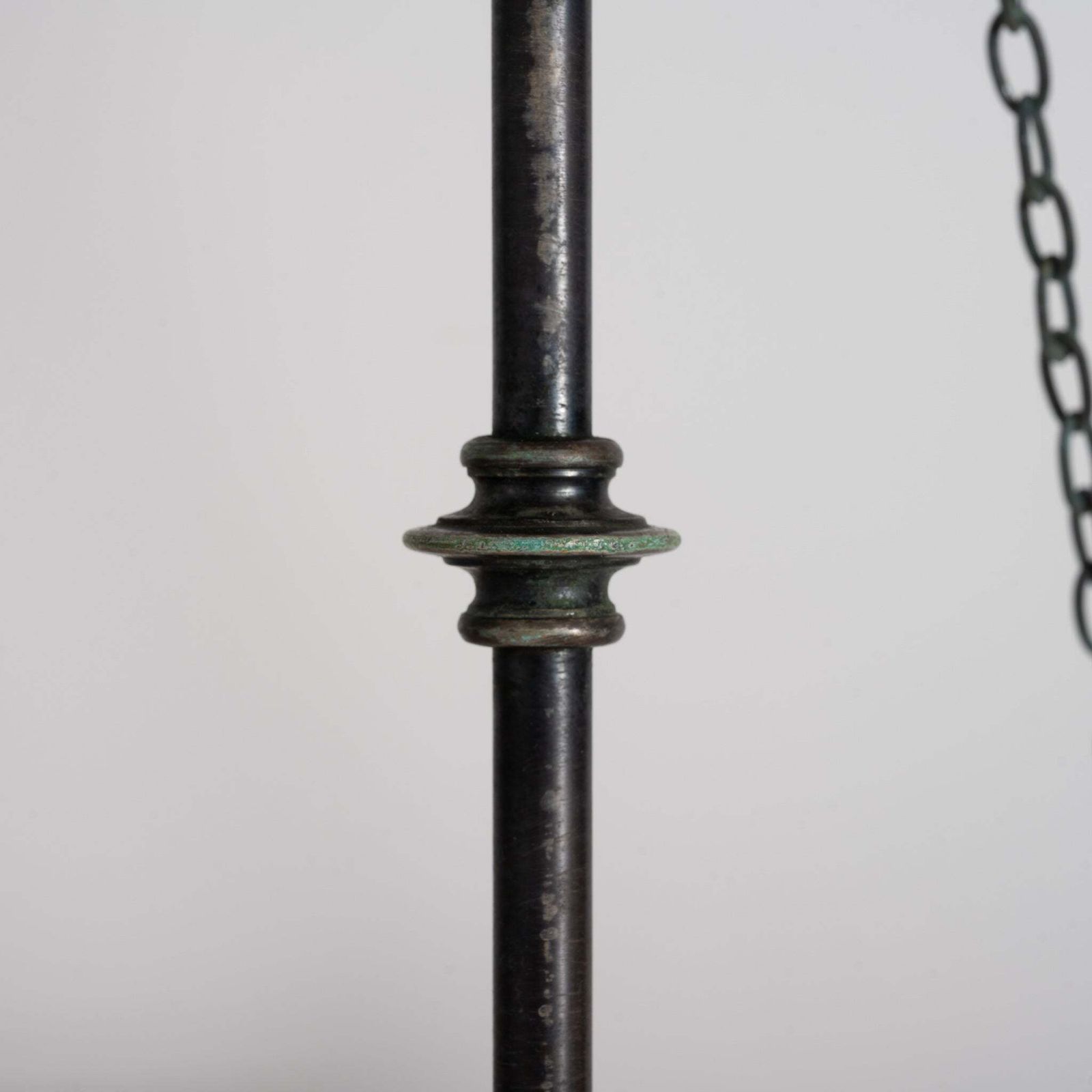 photo furniture Large English Crystal Cut Glass Plafonnier With Quality Cast Fittings With Natural Verdigris Patina