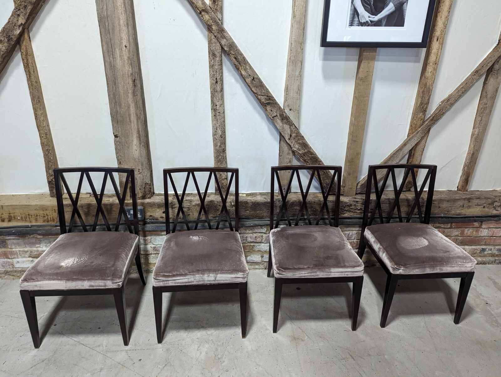 photo buy Ben Whistler Velvet Dining Chairs Good Condition Save £££