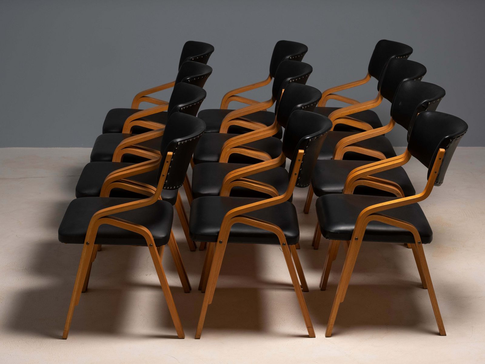 Set Of 12 Chairs, Ludvík Volák, 1960s–1970s, Czechoslovakia photo vintage