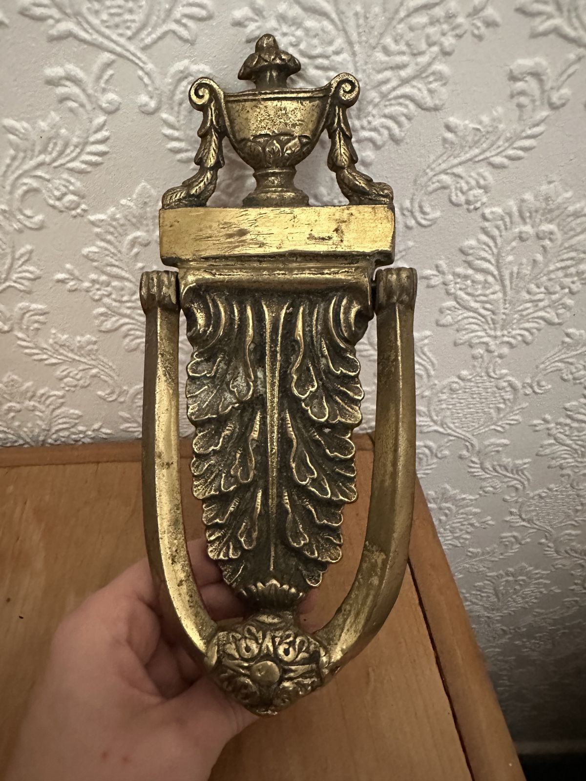 photo for sale Antique 19th Century Brass Door Knocker