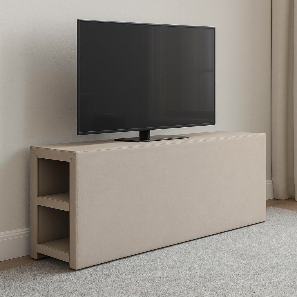 Luxury Designer Tv Unit Wall Divider Fair Condition Cream Leather Save £££