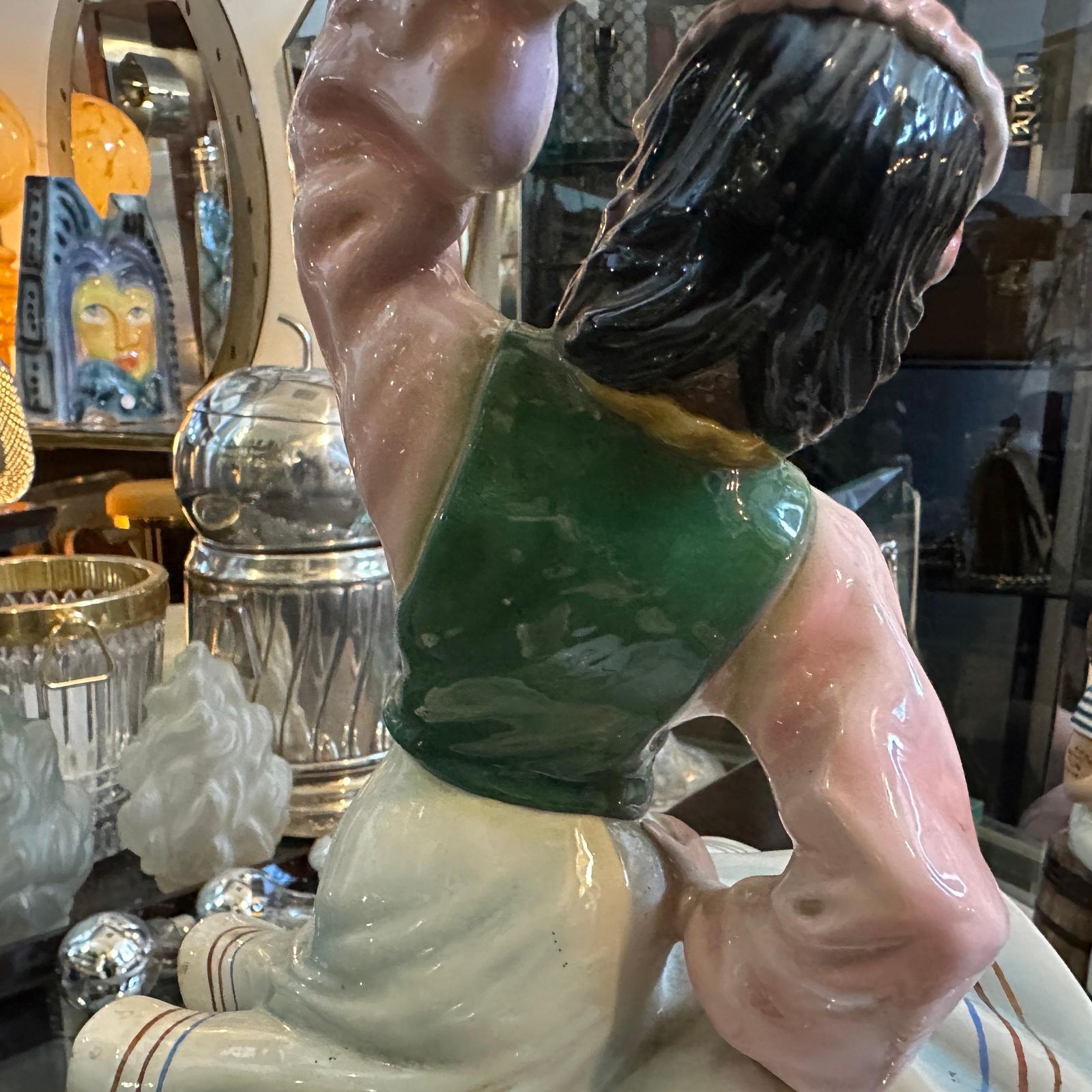 1950s Hand Painted Ceramic Figure Of A Dancer By Sandro Vacchetti photo vintage