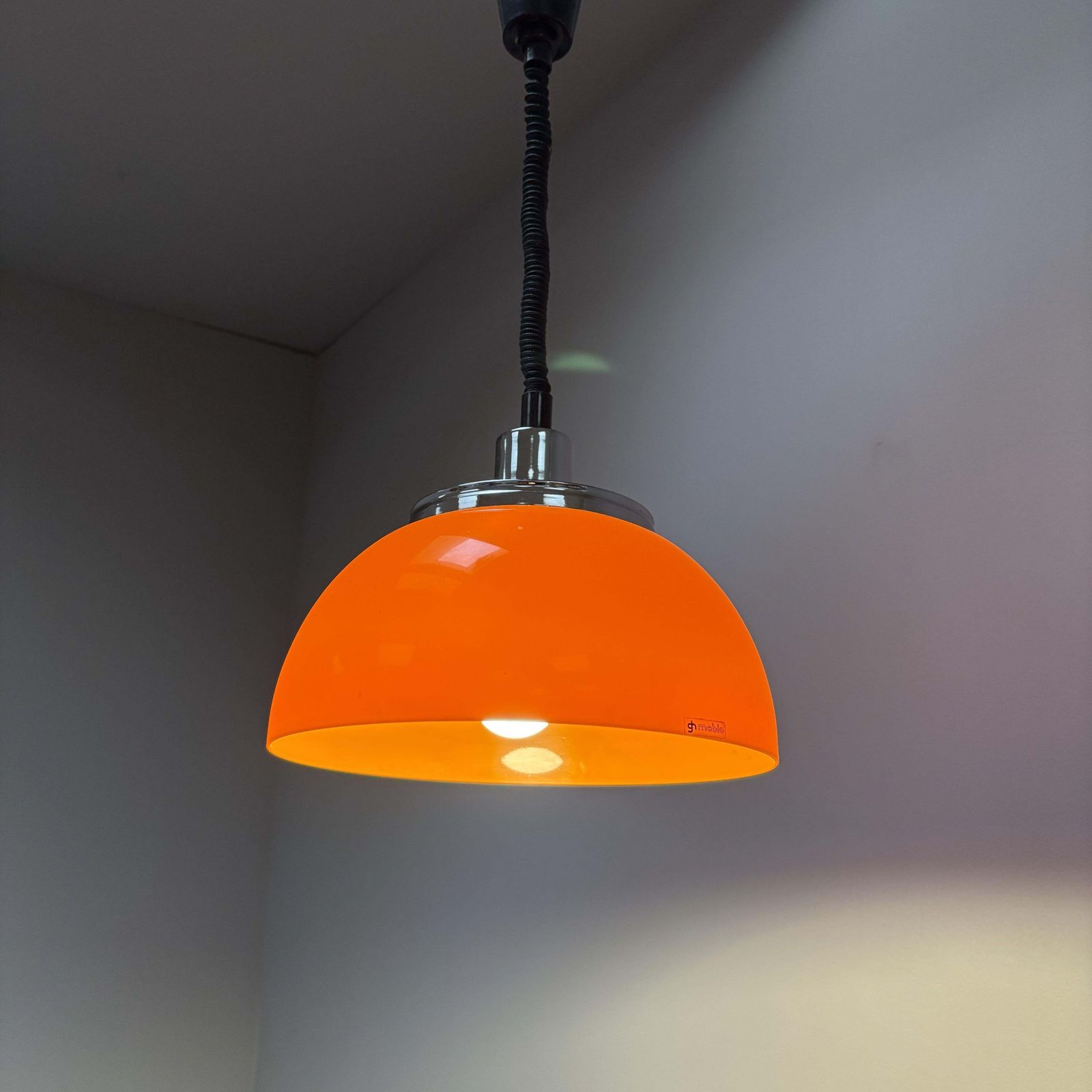 Mid Century Pendant By Meblo, Harvey Guzziny, 1970s, Italy photo vintage